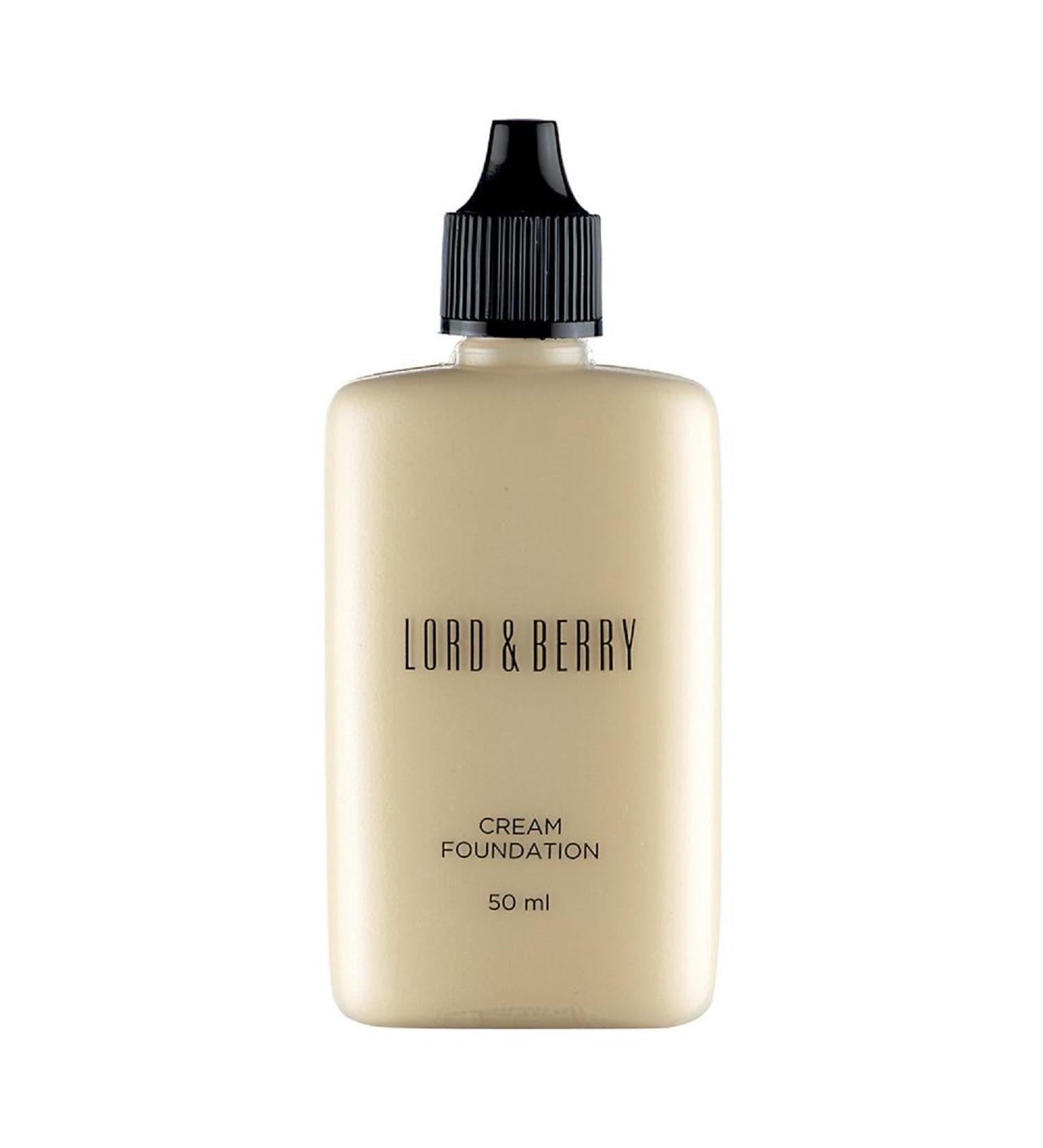 Lord and Berry Cream Foundation Fluid - Non-Greasy Foundation Makeup - Face Makeup with Hyaluronic Acid - Easy to Blend - 8615 Alabaster - 50 ml - Buy Online on GoSupps.com