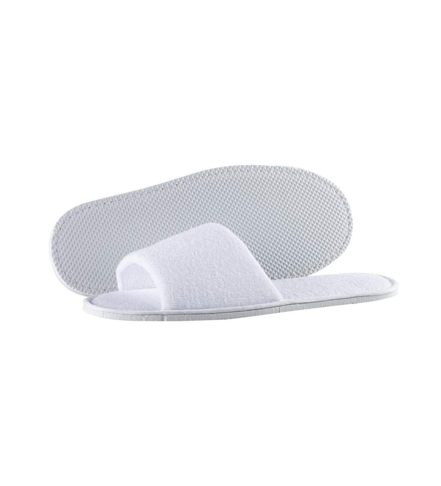 10 Pairs of Disposable White Slippers - Open Tip Waterproof Soft - Ideal for Hotels Spas & Wellness Centers - Buy Online on GoSupps.com