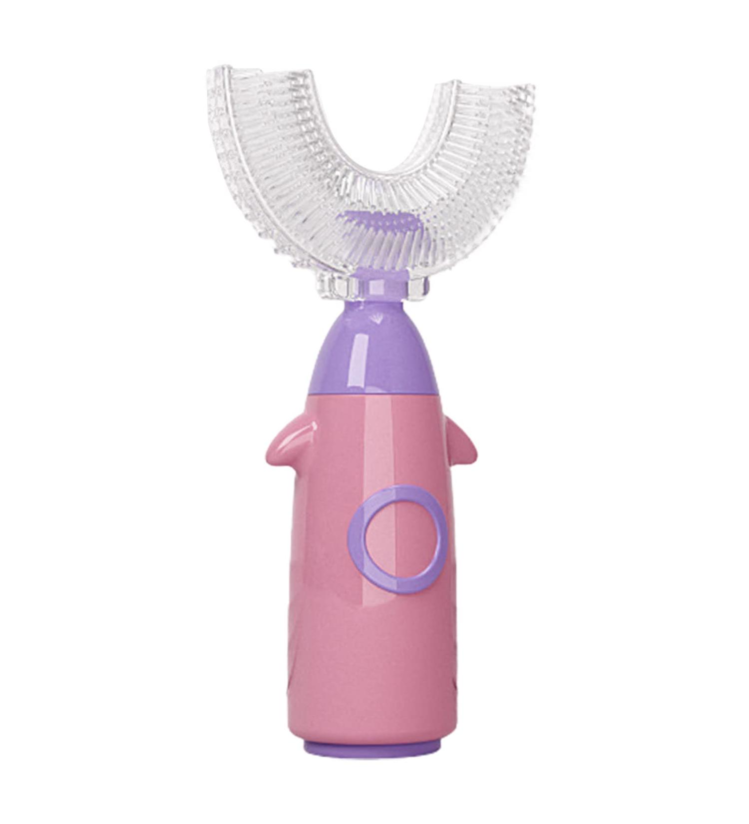 Rocket Shape Kids U-Shaped Toothbrush - Food Grade Soft Silicone Brush Head 360 Oral Teeth Cleaning Design for Toddlers and Children 1-8 Years/8-12 Years Old Pink 8-12 Years Old - Buy Online on GoSupps.com