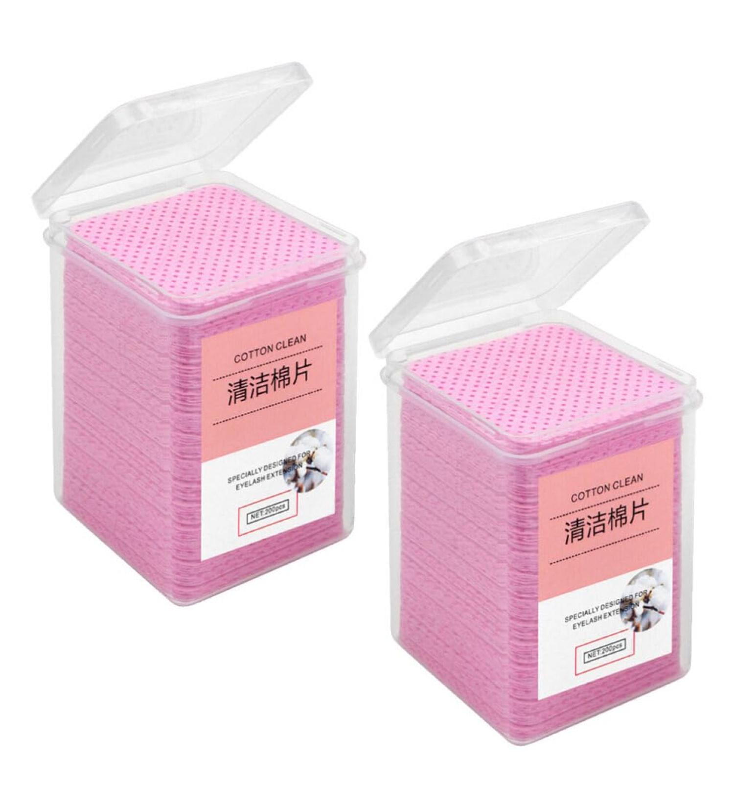 Minkissy 800 Pcs Glue Wipes - Lash Glue Cleaning Pads & Nail Polish Remover | Non-Woven 4.8x4.8cm | Pink - Buy Online on GoSupps.com