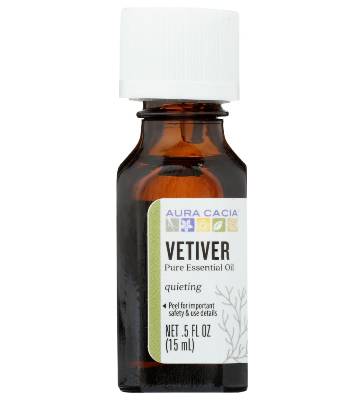 Aura Cacia Vetiver Essential Oil - Pure Aromatherapy Oil for Relaxation & Wellbeing - International Shipping Available - Buy Online on GoSupps.com