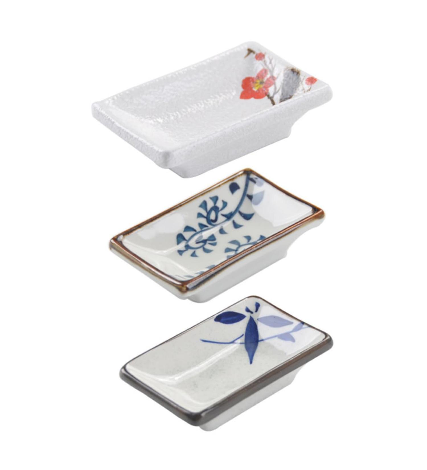 Zerodeko Flavor Seasoning Plate Sushi Japanese Dish 3 Pcs Oil Dish Ceramics Clip Bowl Soy Sauce Soy Sauce Bowl Dipping Sauce Dishes - Buy Online on GoSupps.com