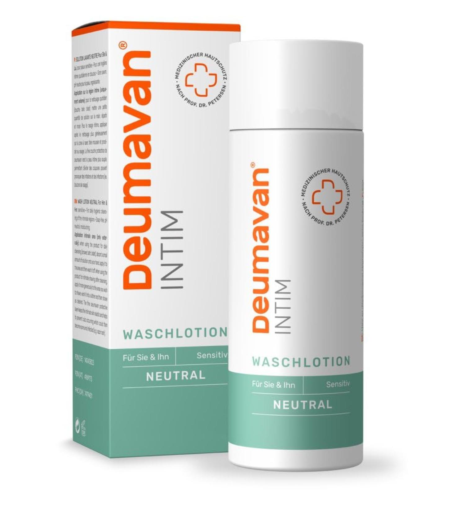 Deumavan Intimate Wash Lotion Neutral 200 ml - Gentle Cleansing for Sensitive Skin - pH Balanced & Hypoallergenic - International Shipping Available - Buy Online on GoSupps.com