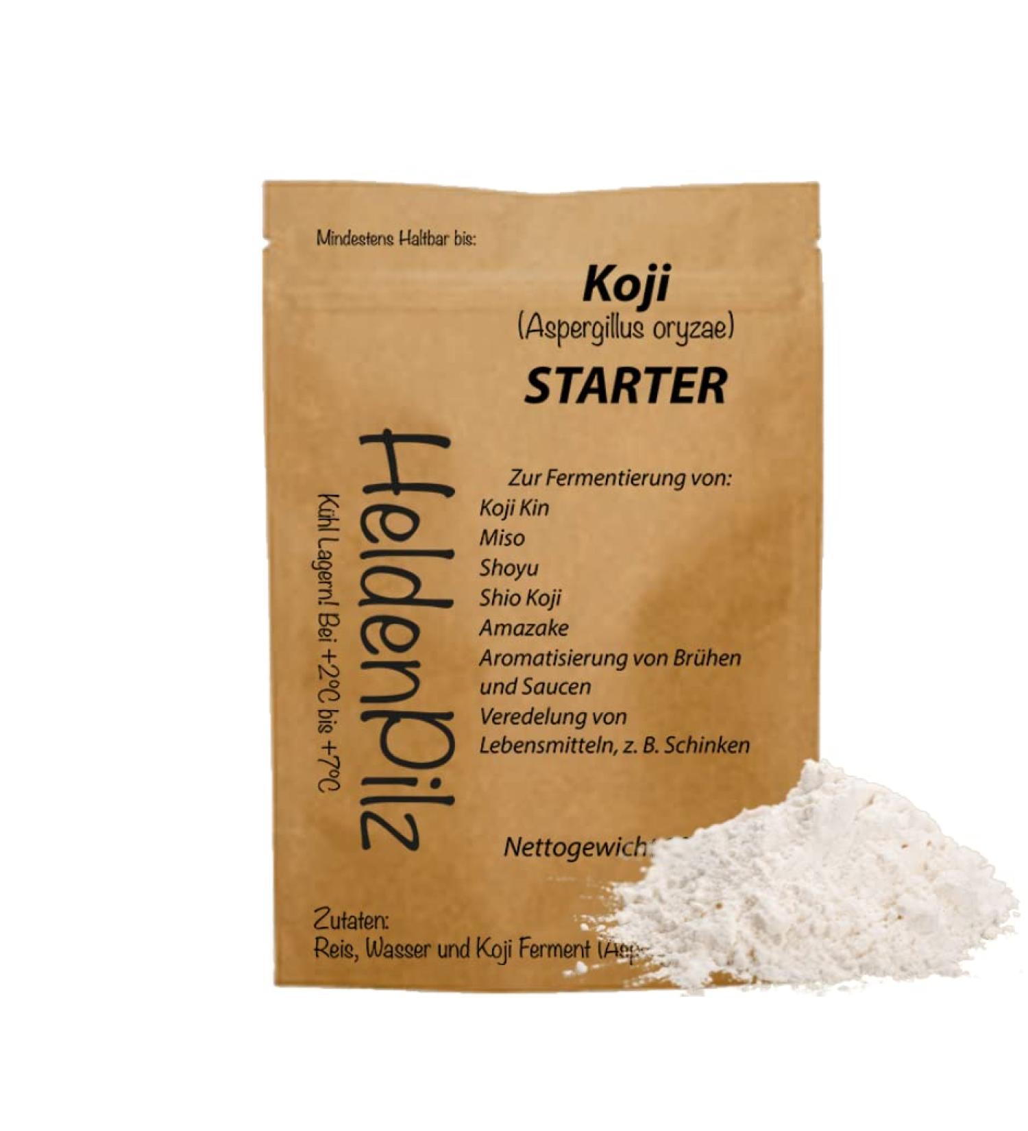 HeldenPilz Aspergillus Oryzae Koji Kin Koji Spores for Making Amasake Miso Sake Koji Spores 50g Koji Spores 50g - Buy Online on GoSupps.com