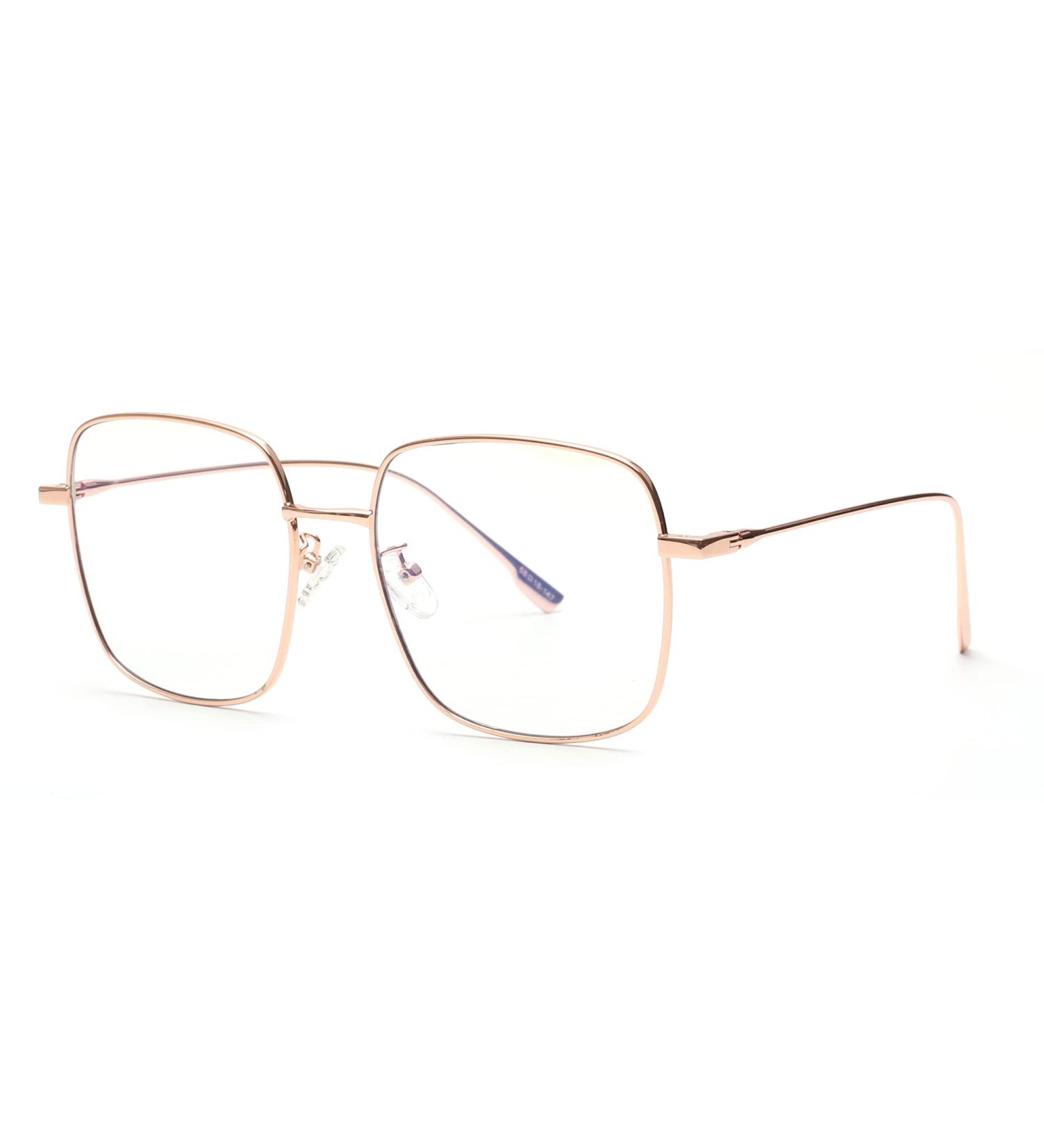 Buy JM Fashion Metal Square Anti Blue Light Eyeglasses for Women - Stylish Eye Protection in Gold - Buy Online on GoSupps.com