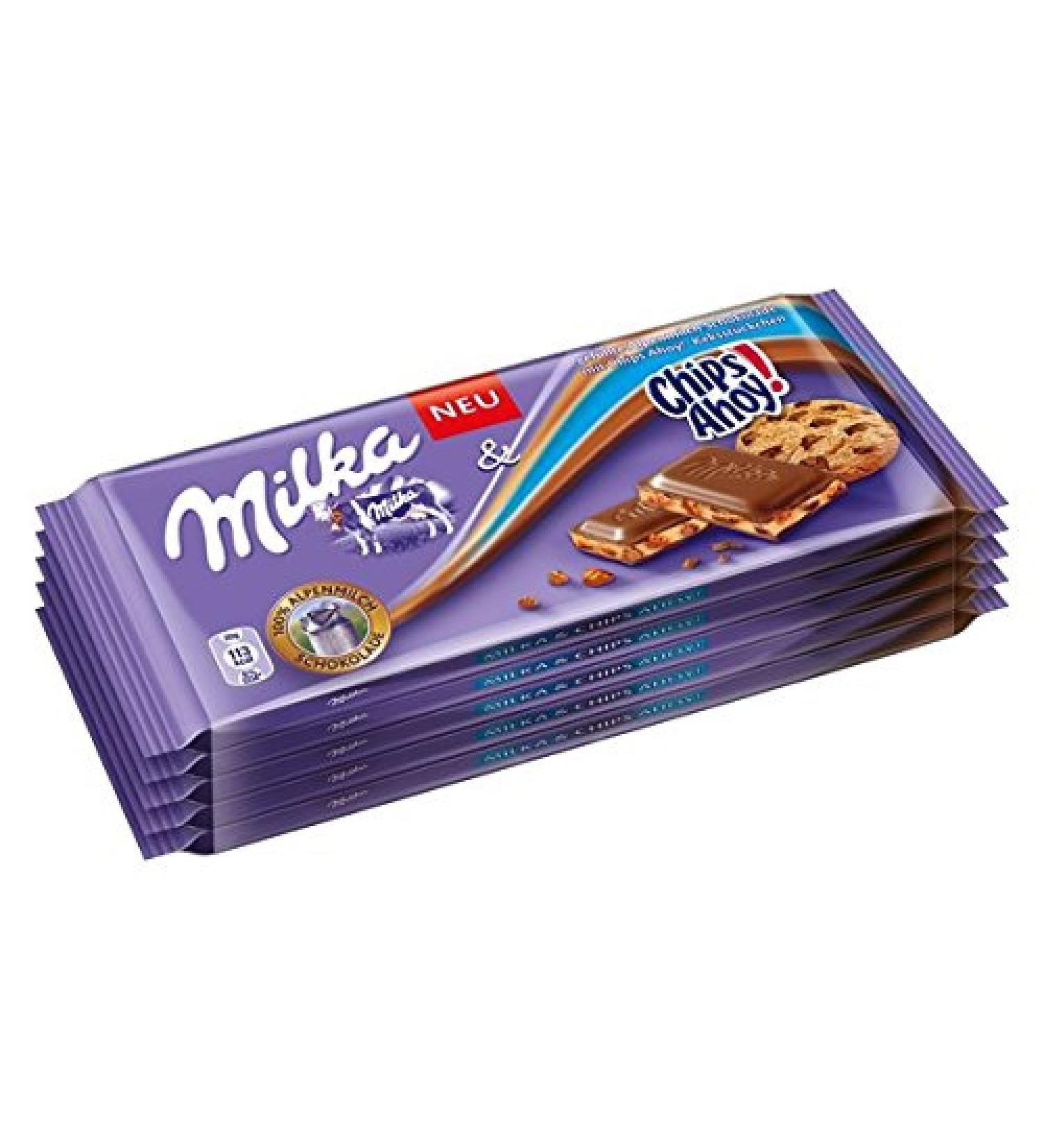 Tableau Chips Ahoy Edition Limitée, motif Milka Chocolat avec bouts à biscuits, 100 g, Lot de 10 (10 x 100 g)