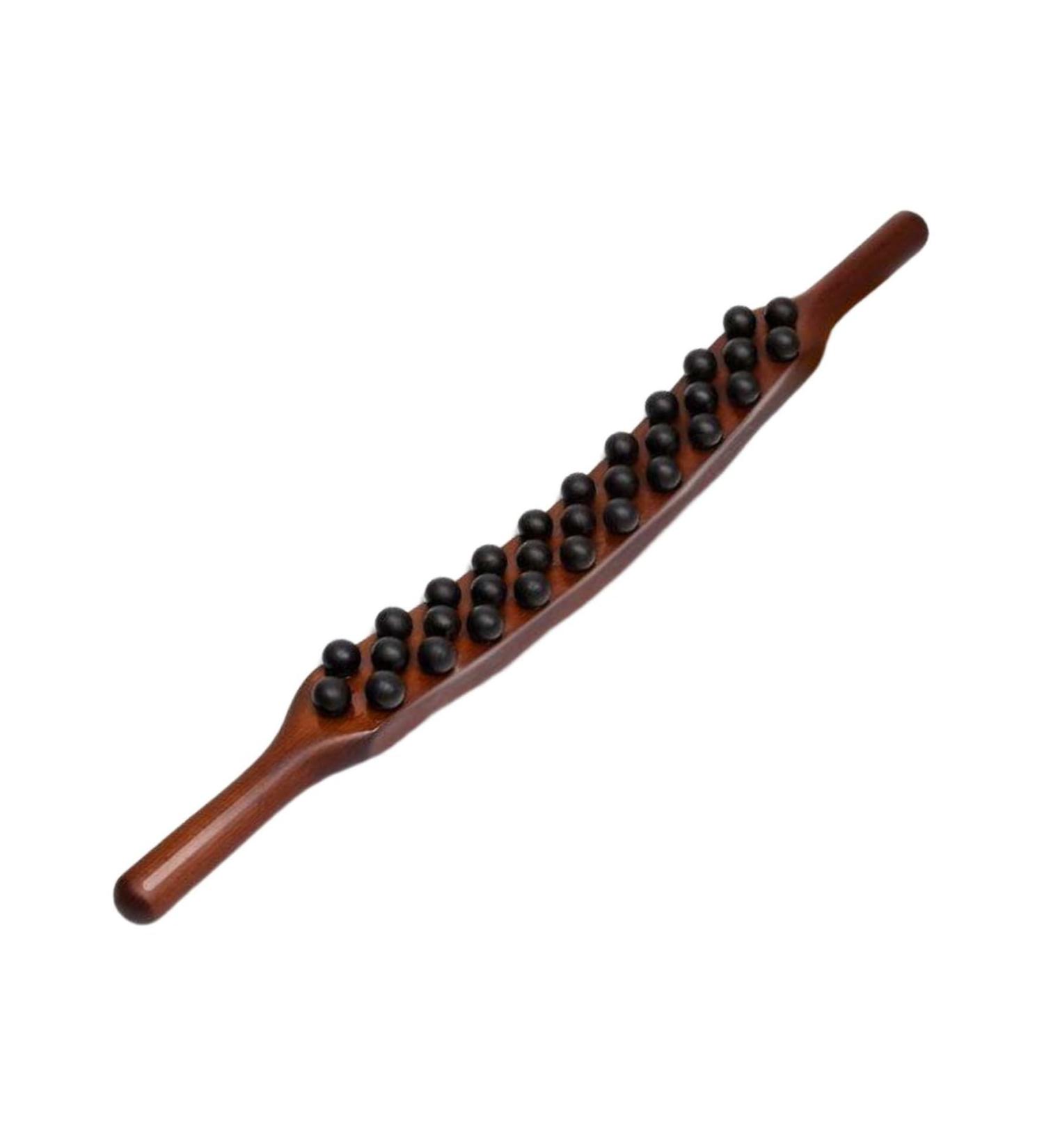 Massage Sticks | Wooden 3-Row Tool with 31 Beads for Muscle Relaxation | International Shipping - Buy Online on GoSupps.com