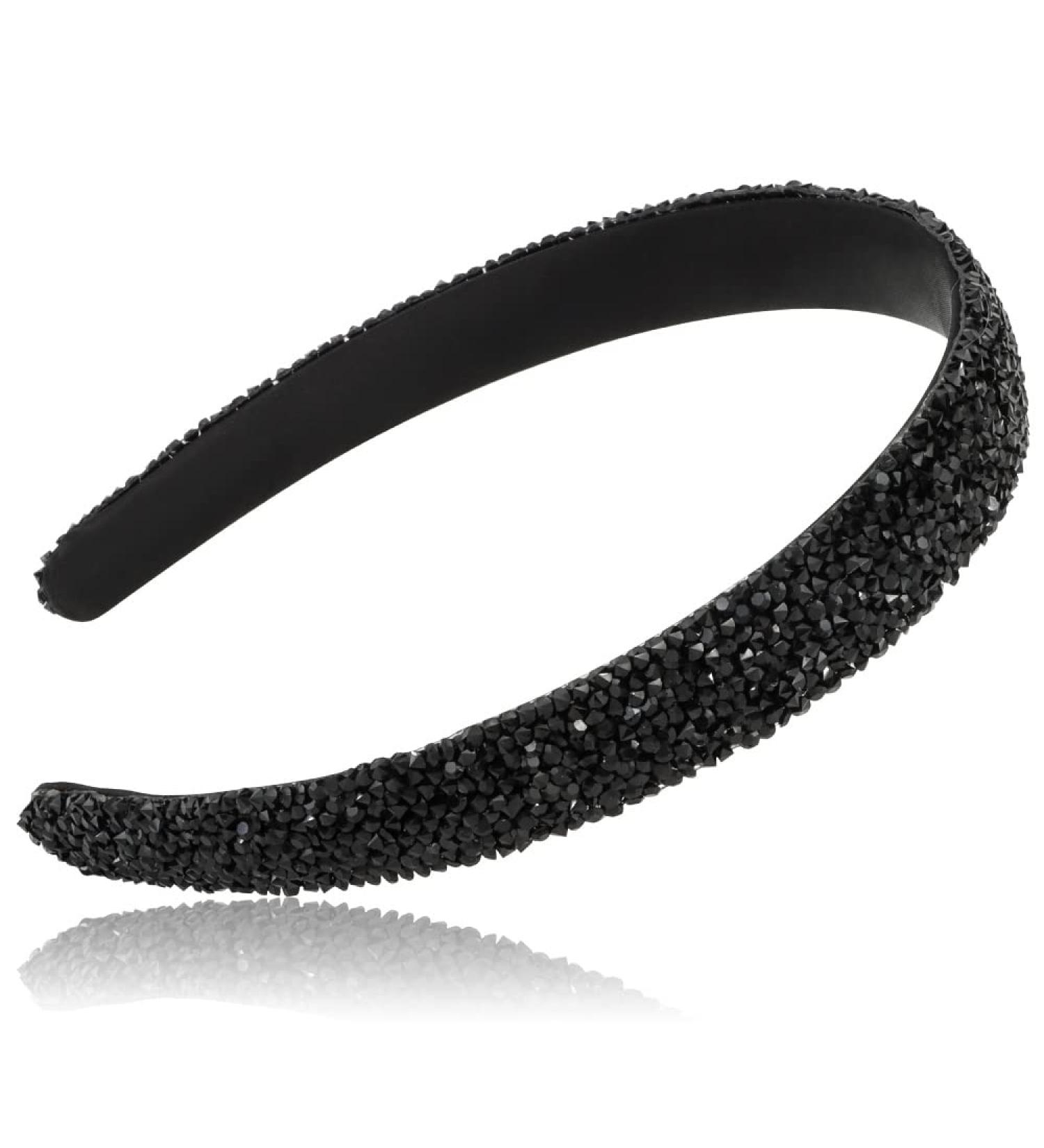 FASOTY Rhinestone Headband for Women - Handmade Black Crystal Diamond Bling Hair Hoop - Buy Online on GoSupps.com