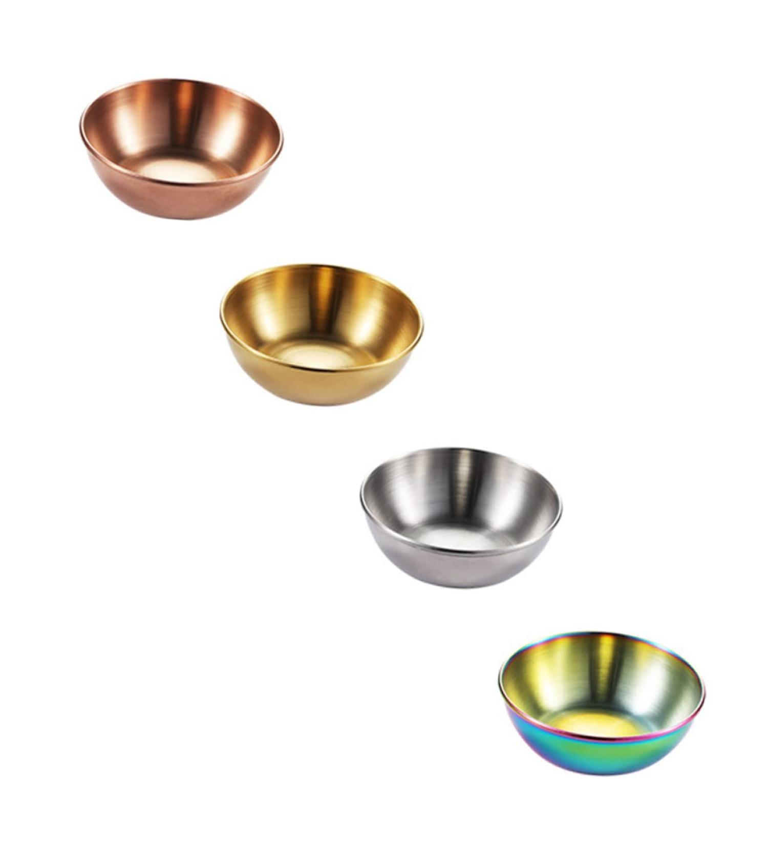 MAGICLULU 8 Pcs Stainless Steel Plate Steel Dipping Bowls Sauce Dipping Bowls Lingerie Stickers Condiment Dish Seasoning Sauce Plate Stainless Steel Flatware Plates Dry Dipping Sauce Pickles 9x9cmx2pcs Assorted Colorx2pcs - Buy Online on GoSupps.com