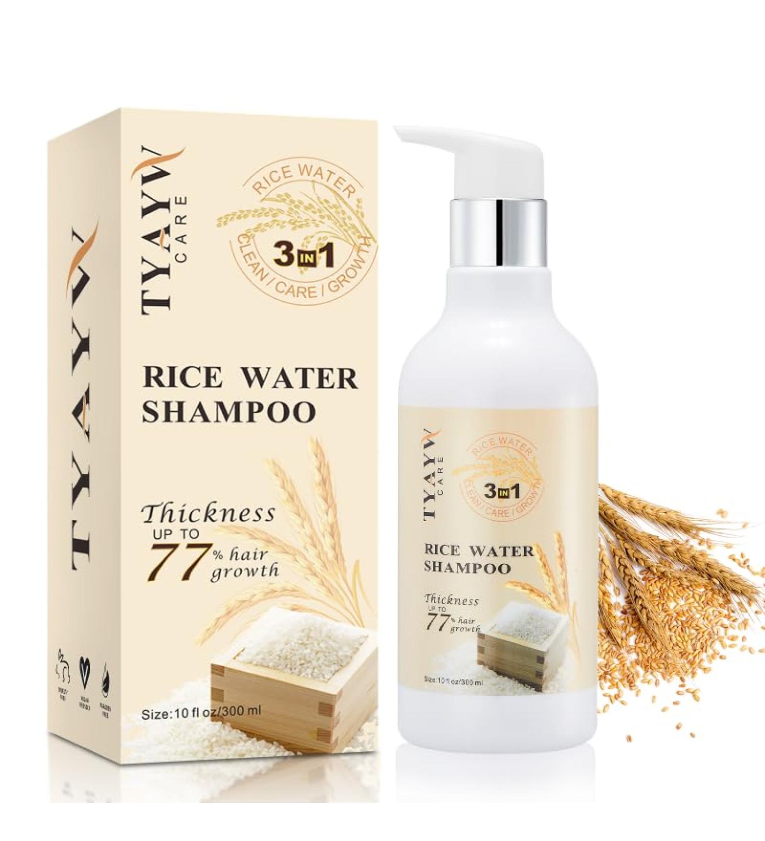 Rice Water Hair Growth Shampoo | Volumizing Biotin & Rosemary Formula for Thinning Hair | Natural Thickening Shampoo for Men & Women - 10 fl oz - Buy Online on GoSupps.com