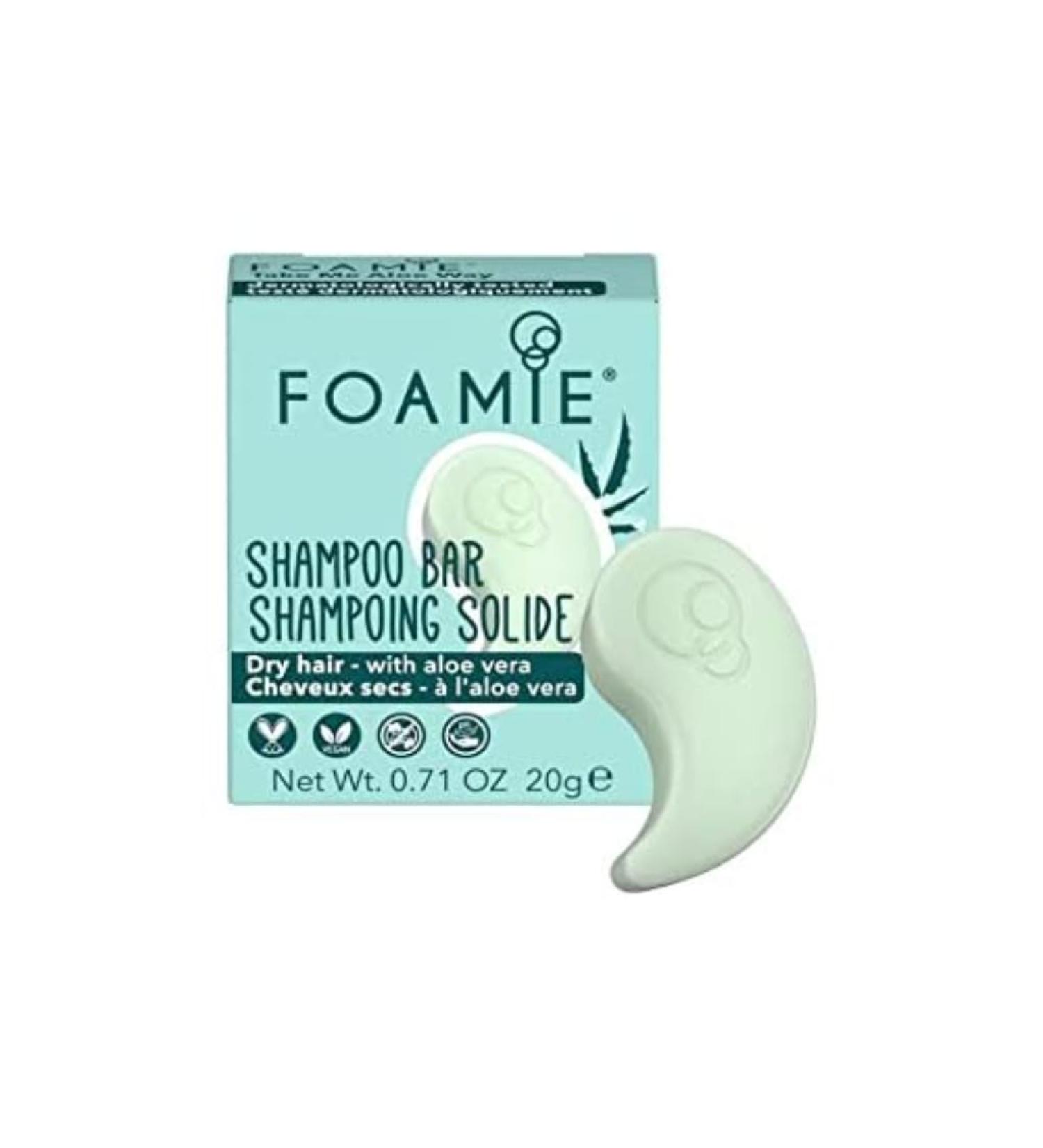 FOAMIE Travel Sized Body Bar Moisturising Aloe Vera for Hydration and Shine PH Balanced Soap-Free No Sulphates or Parabens. Made in the UK. - Buy Online on GoSupps.com