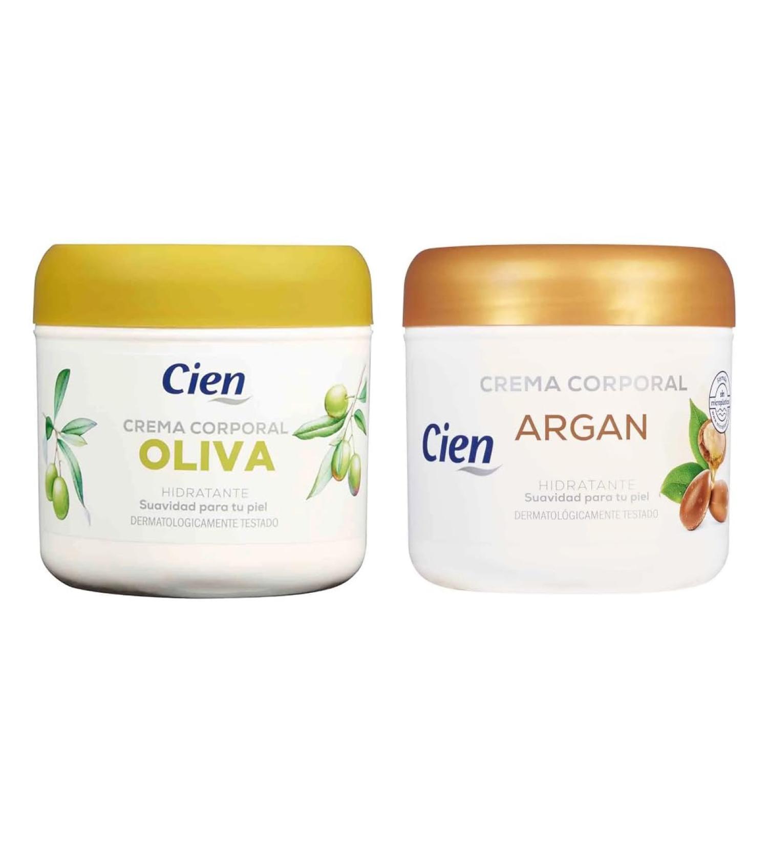Pack 2 - Cien - Oliva Hydrating Body Cream 250 ml + Arg n Body Cream 250 ml. Suavidad para tu piel. Pack 2 - Buy Online on GoSupps.com