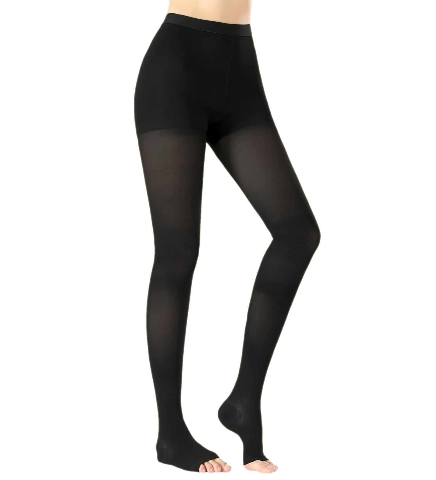 Medical Compression Pantyhose for Women & Men - 20-30 mmHg Graduated Support Hose Tights Open Toe Waist High - Ideal for Swelling Edema and Varicose Veins - 4X-Large - Buy Online on GoSupps.com
