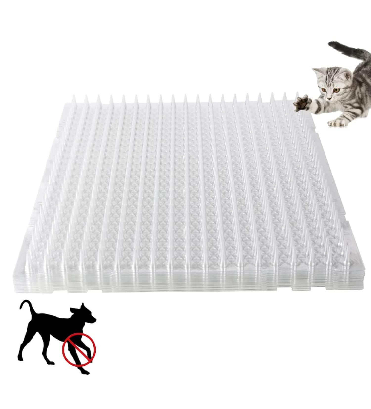 Ysglory 16 Pack Cat Deterrent Outdoor Scat Mat - Plastic Spikes for Cats & Dogs - Indoor/Outdoor Training Mat - 18.3 Sq Ft - Buy Online on GoSupps.com