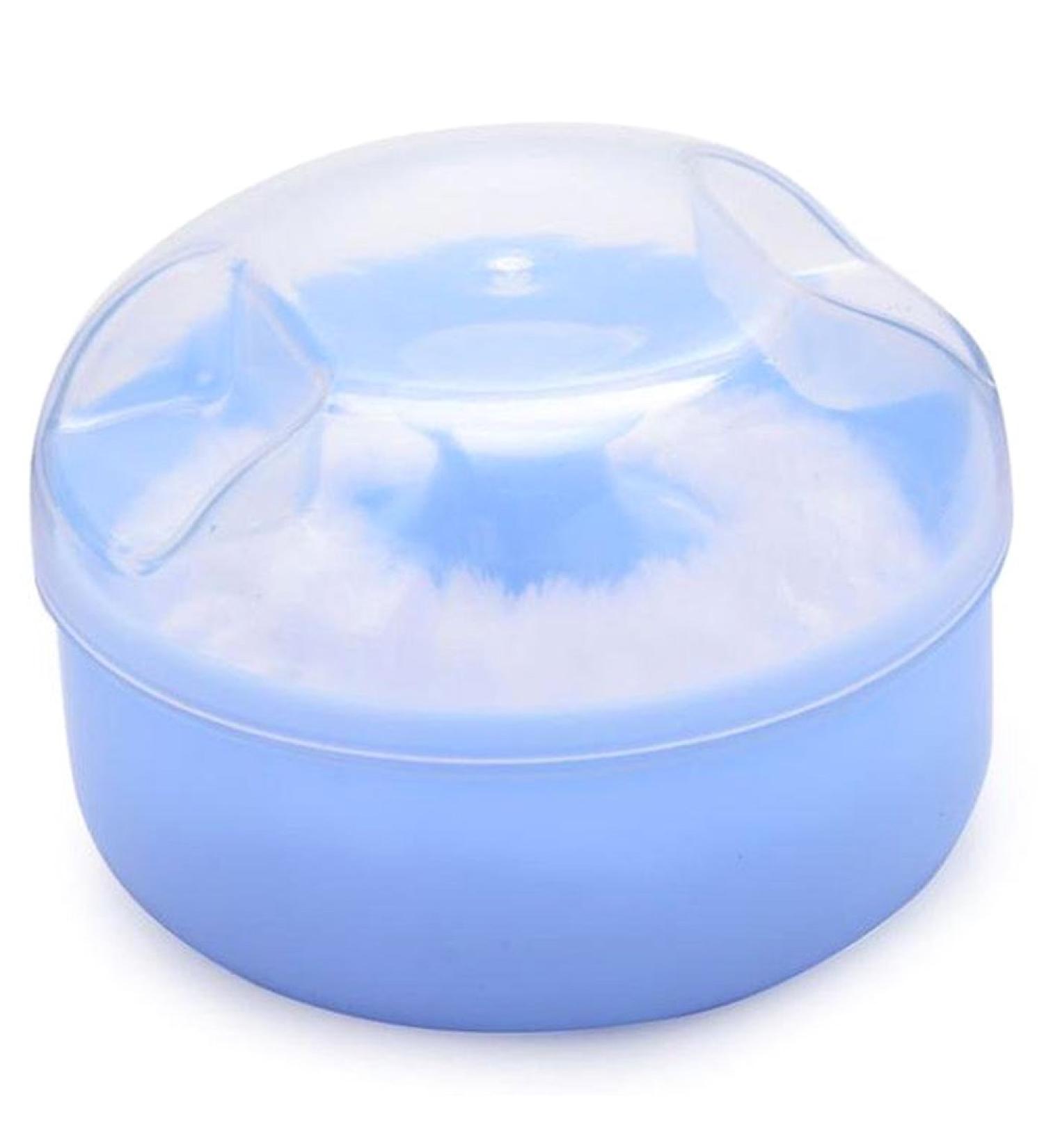 Foemey Baby Soft Face Body Cosmetic Powder Puff Sponge Box Case Container (Blue) - Buy Online on GoSupps.com