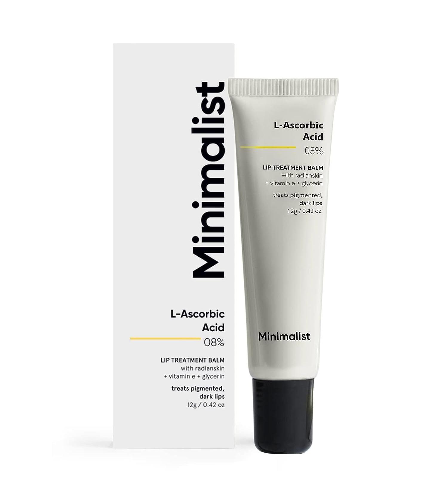 Generic Minimalist 8% L-Ascorbic Acid Lip Treatment Balm with Vitamin E Radianskin & Glycerine for Pigmented & Dark Lips | For Women & Men | 12 gm Off White - Buy Online on GoSupps.com