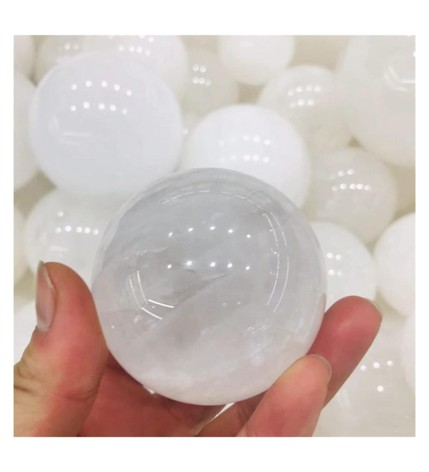 Natural Crystal Rough Natural Sphere 1pc Natural White Clear Calcite Crystal Spheres Balls for Gift for Decoration Gift Decoration feng Shui. (Color : 55-65mm) - Buy Online on GoSupps.com
