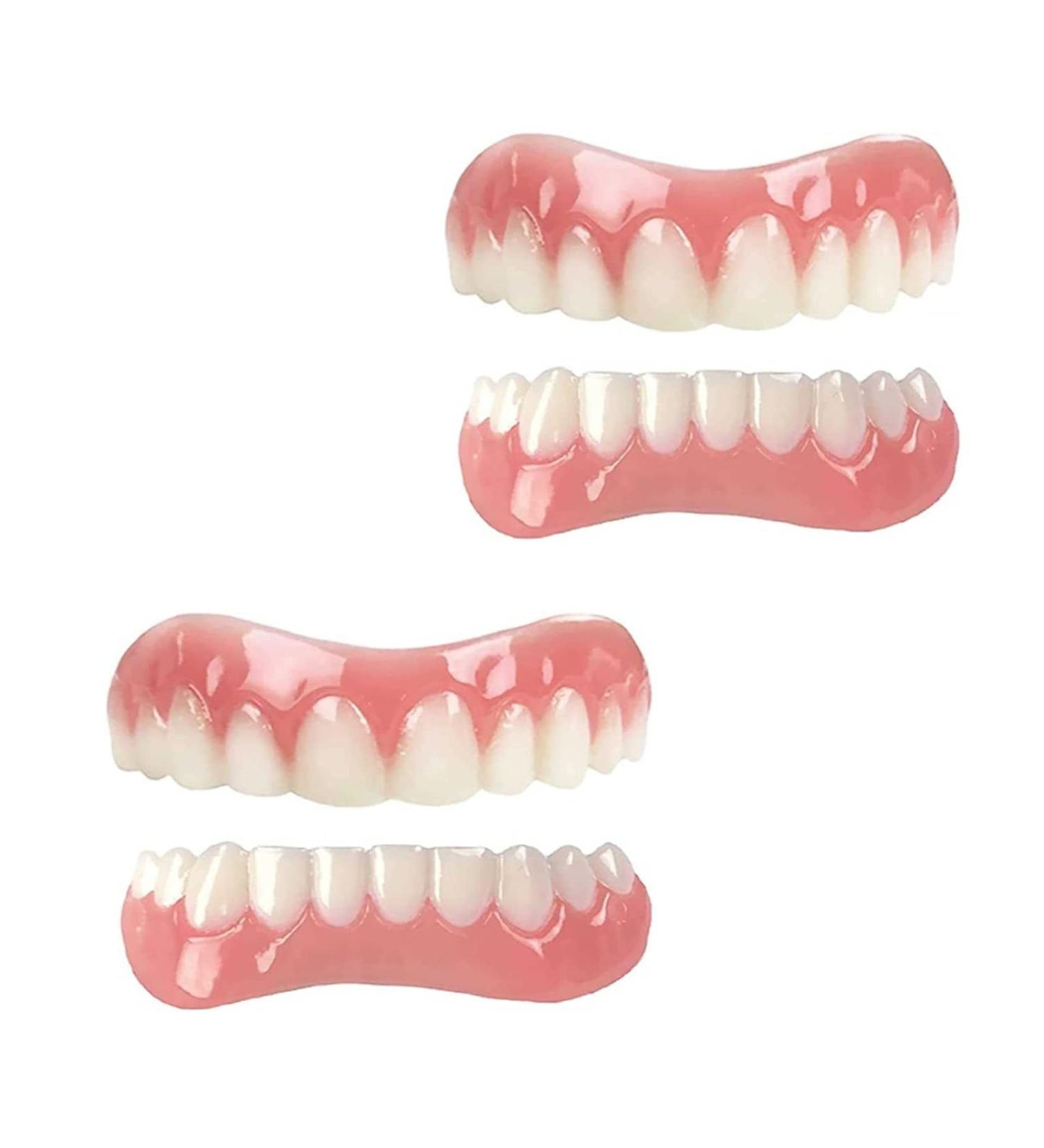 MXRFACTORY Instant Veneers Peetel Gel - Comfortable Removable Cosmetic Dentures for Broken Teeth | Reusable Upper & Lower 2 Pairs for Men & Women - Buy Online on GoSupps.com