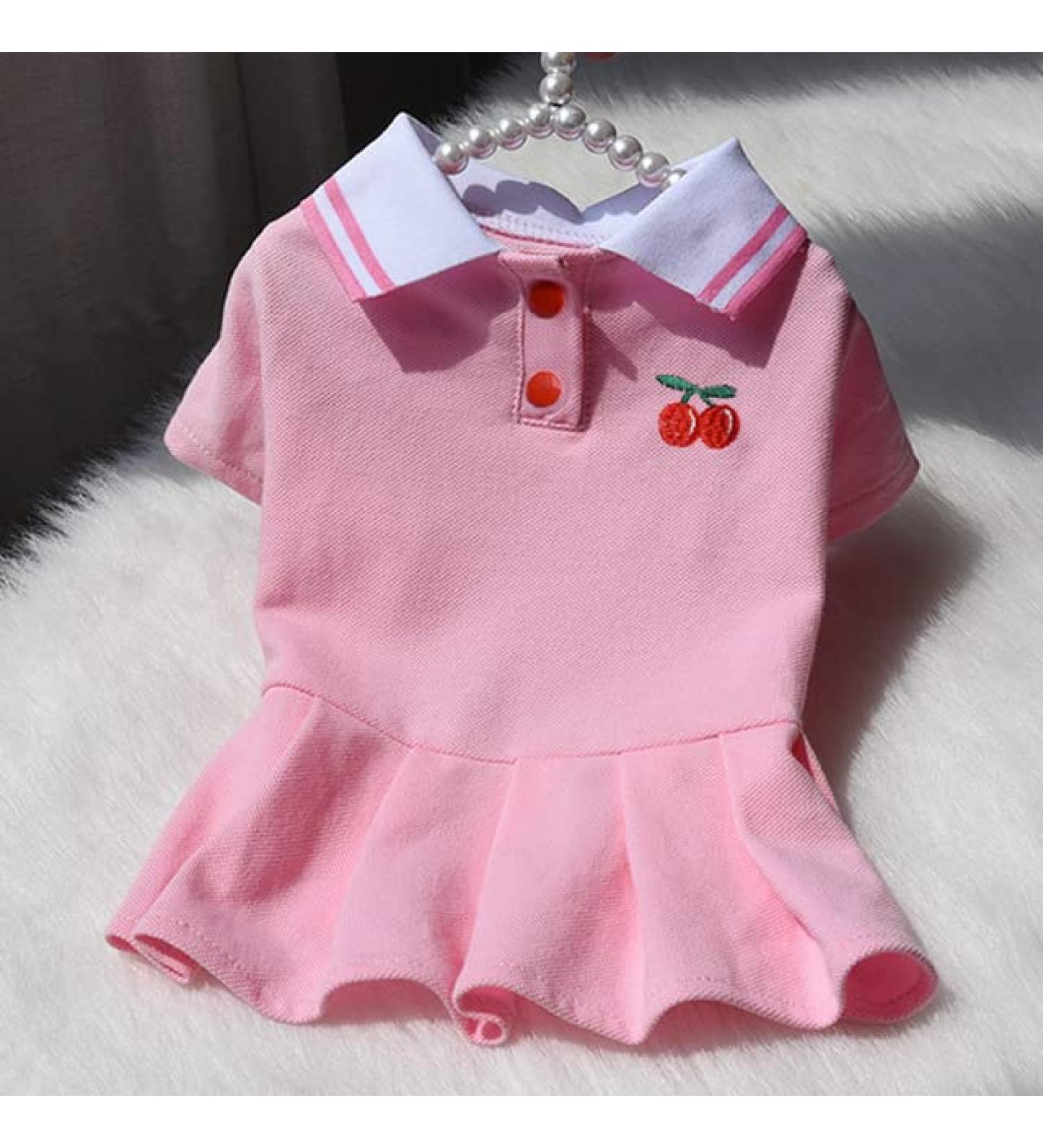 Spring Summer Dog Dress Cat Chihuahua Puppy Shirt Yorkshire Terrier Pomeranian Maltese Clothes Bichon Small Dog Clothing Pink L - Buy Online on GoSupps.com