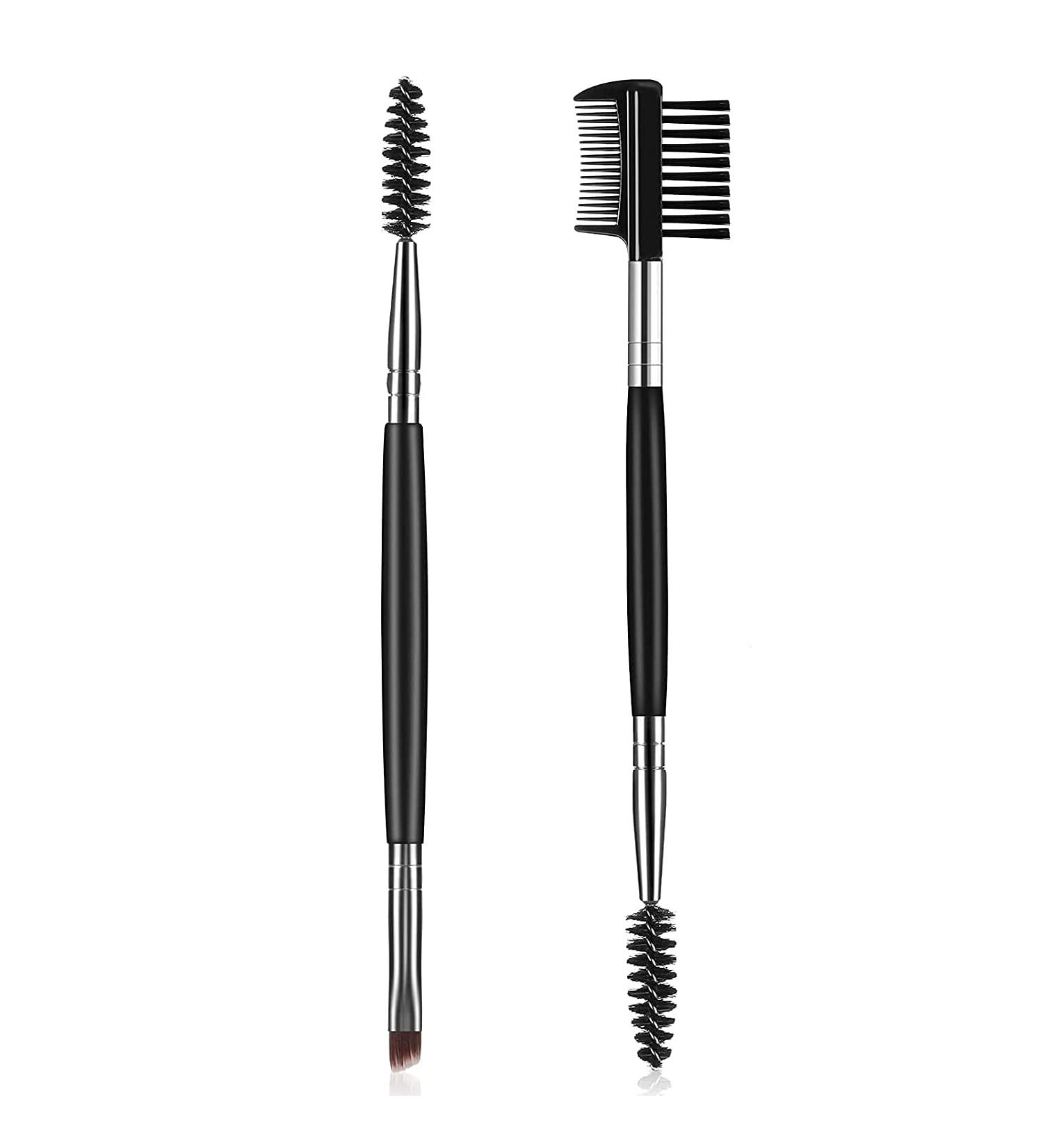 Professional Eyebrow Brush & Comb Set | Precision Eyebrow & Eyeliner Brush - Perfect for Blending (Black) - Buy Online on GoSupps.com