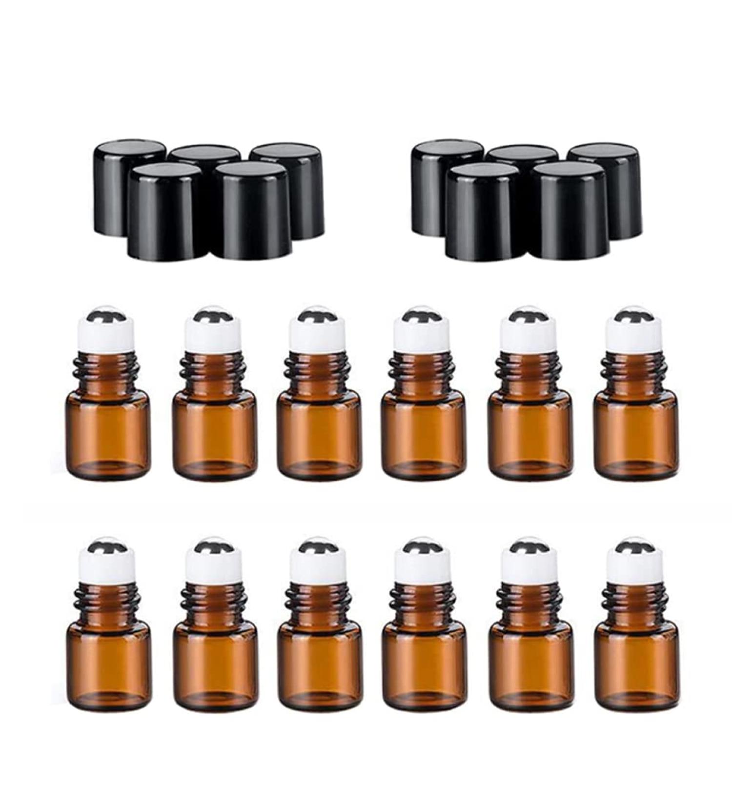 12Pcs 3ml Essential Oils Roller Bottles Mini Empty Roll-on Bottles with Stainless Steel Roller Balls and Black Cap Cosmetic Makeup Storage Vials For Fragrance Perfume Aromatherapy - Buy Online on GoSupps.com