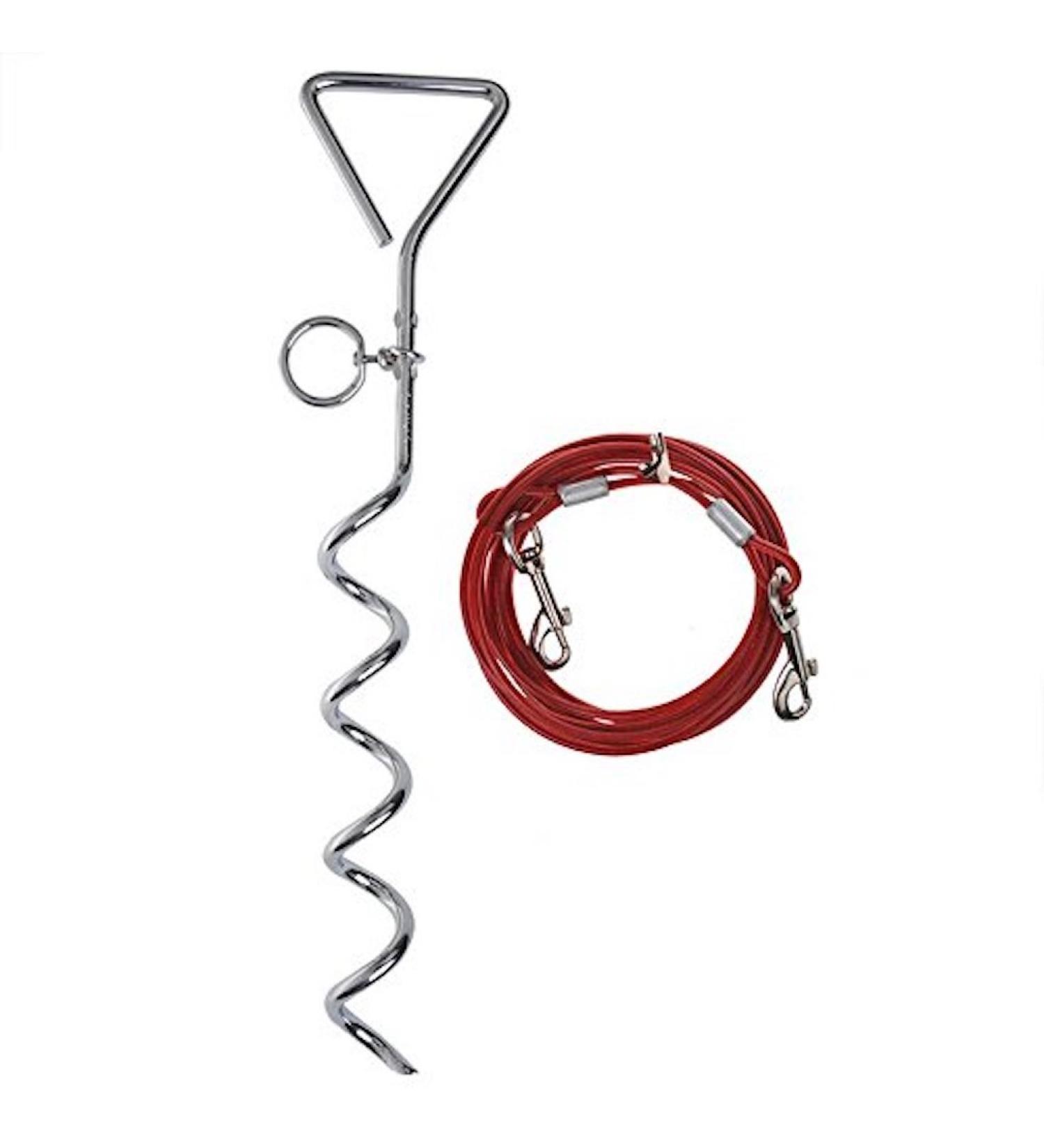 iapyx Mooring Spiral Stake with 4.5m Dog Leash - Durable Ground Anchor for Secure Mooring - Buy Online on GoSupps.com