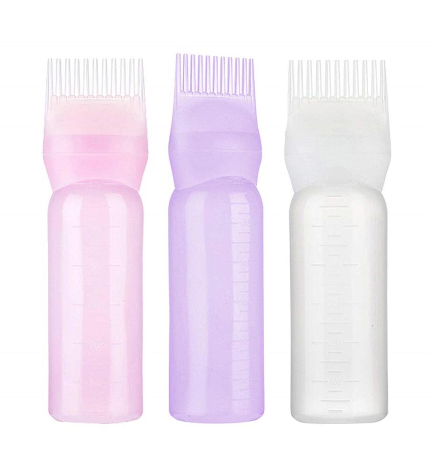 YUNFANG Hair Oil Applicator Bottle Root Comb Applicator Bottle Oil Dispenser For Hair Hair Coloring Brush Bottle With Graduation Portable Root Comb Applicator Bottle Hair Coloring Tool White+purple+pink - Buy Online on GoSupps.com