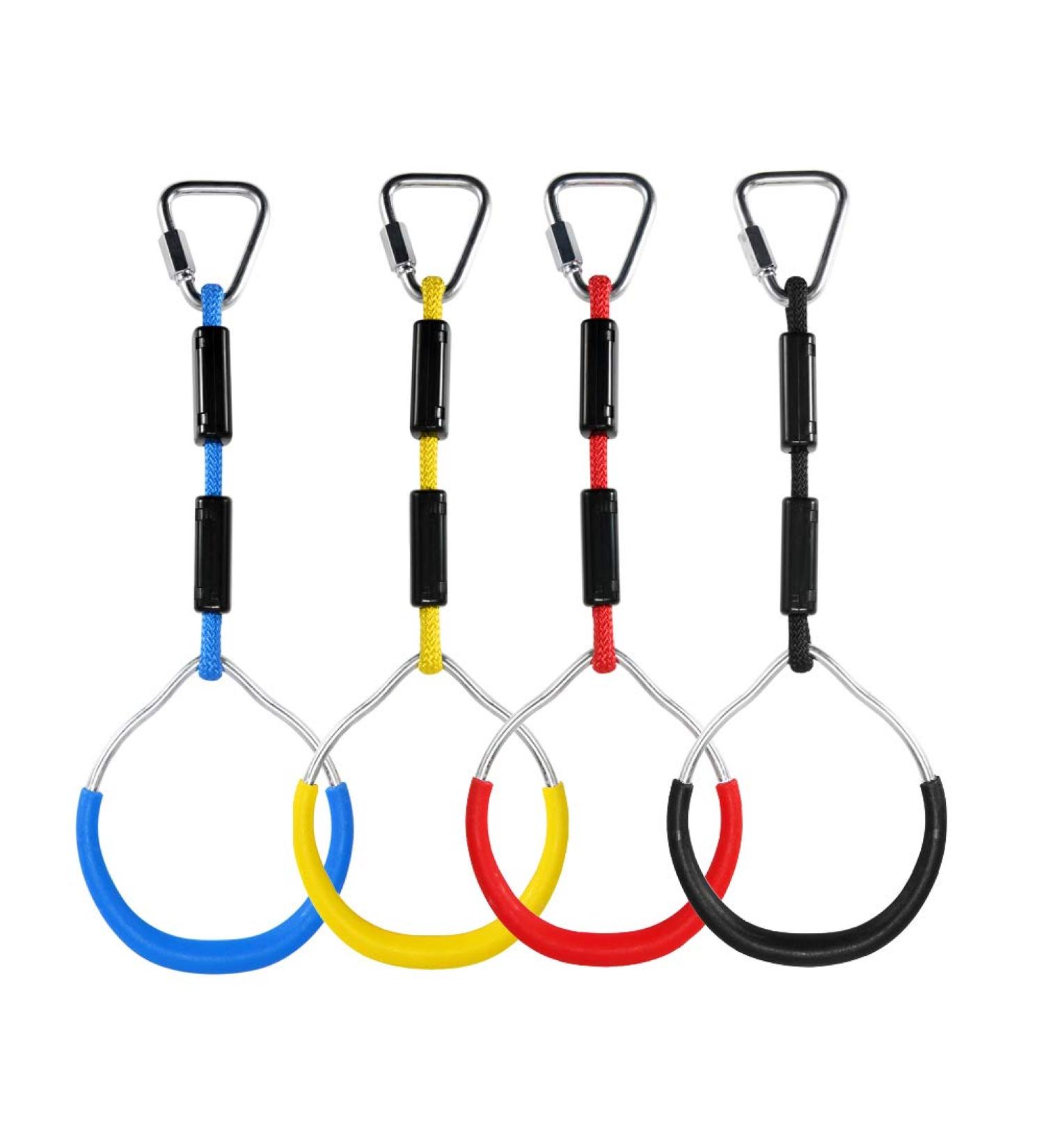 Let'sGood Colorful Ninja Gymnastic Rings for Kids - Outdoor Playground Equipment for Swing, Monkey Bars, Climbing & Obstacle Course - Buy Online on GoSupps.com