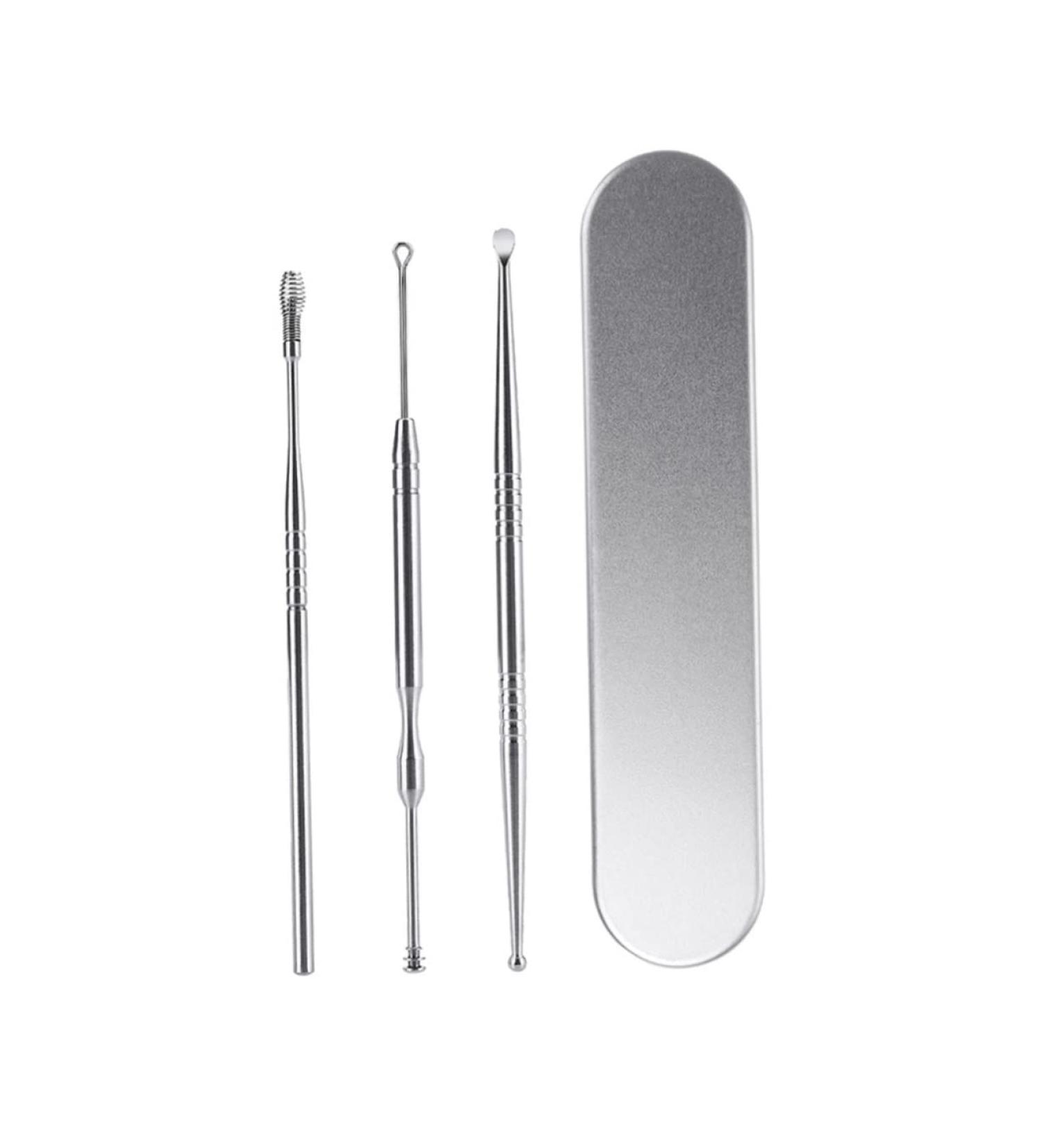 Stainless Steel Ear Spoon 3pcs Set for Ear Wax Removal and Cleaning Kit - Ear Cleaner Tool for Ear Care - Buy Online on GoSupps.com