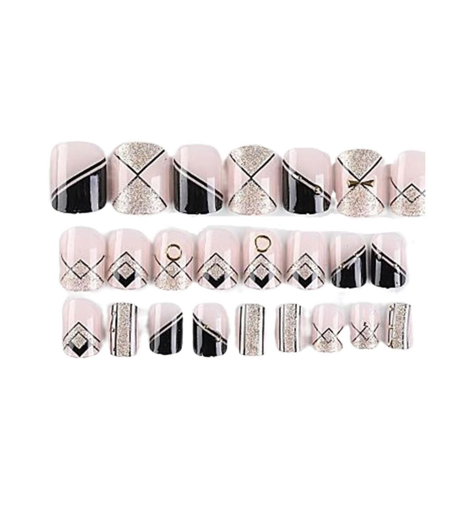 Dajidafu 1 Set No Glue Nails Medium Length Files Square Style Matte Stick Full Cover Art Decals Beauty Tool DIY Decorations Five - Buy Online on GoSupps.com