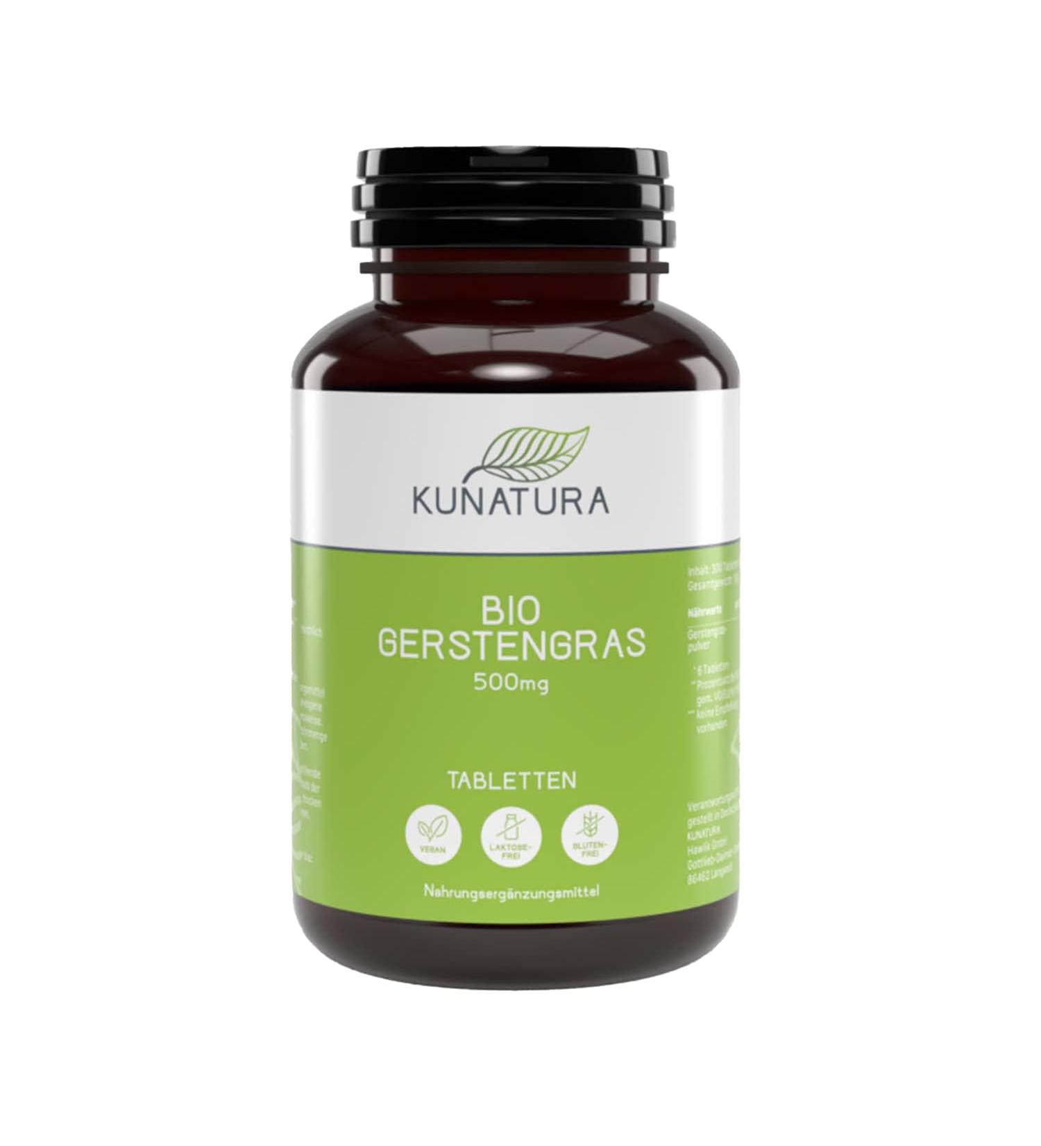Buy Kunatura Organic Barley Grass Tablets - 300 High-Dose 500mg - Made in Germany - 100% Pure - International Shipping Available - Buy Online on GoSupps.com