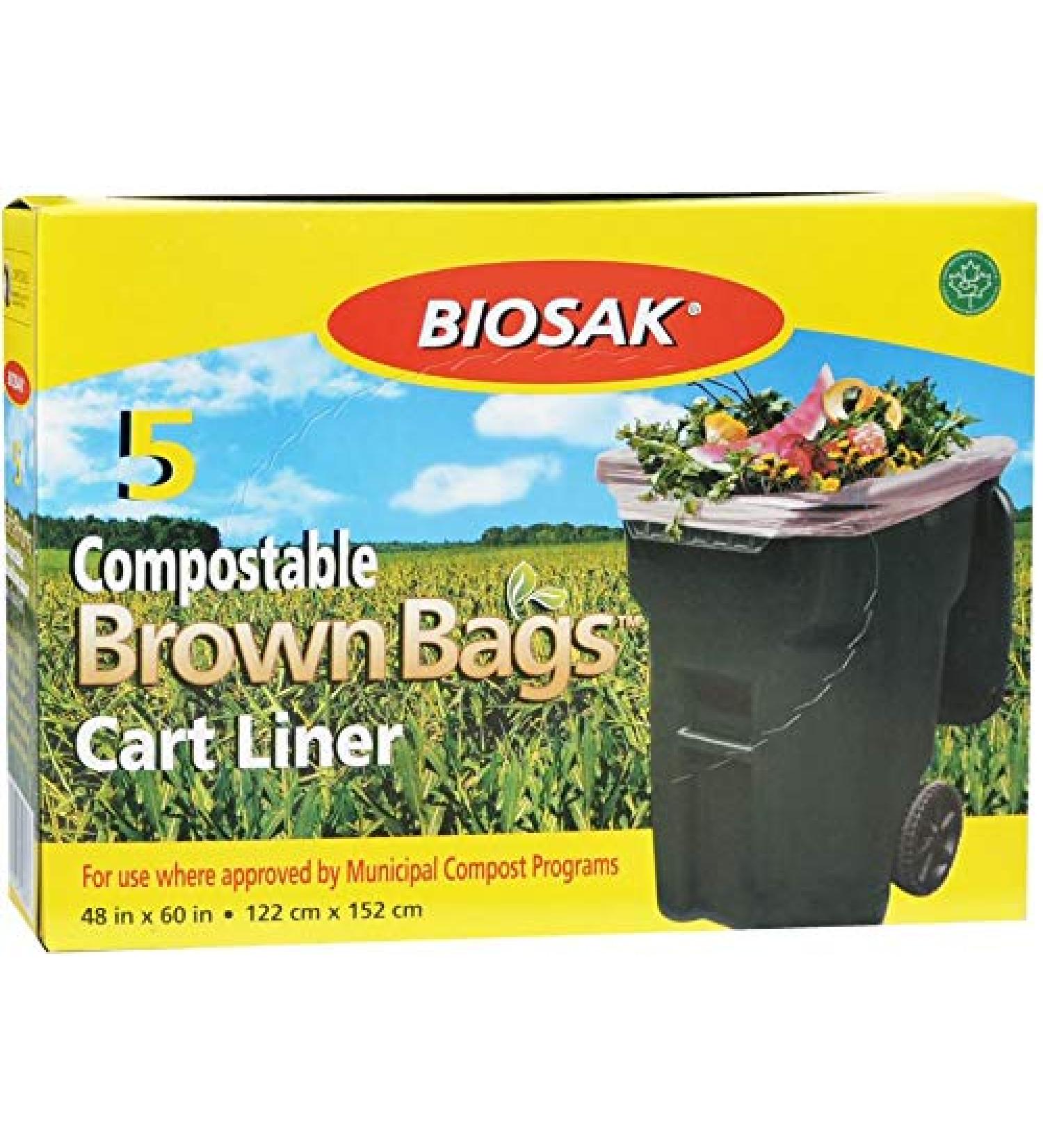 2 X 5 Pack 48 inch(s) x 60 inch(s) Compostable Cart Bags (10 Total Units)