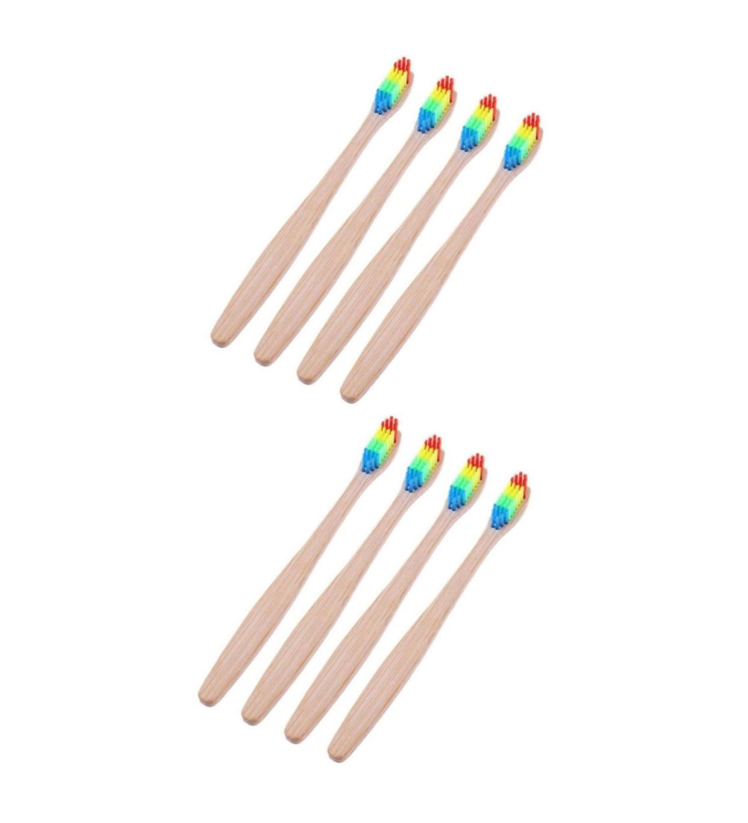 FRCOLOR 8 Pcs Colorful Toothbrushes for Adults - Soft Bristle Toothbrush Set | International Shipping Available - Buy Online on GoSupps.com