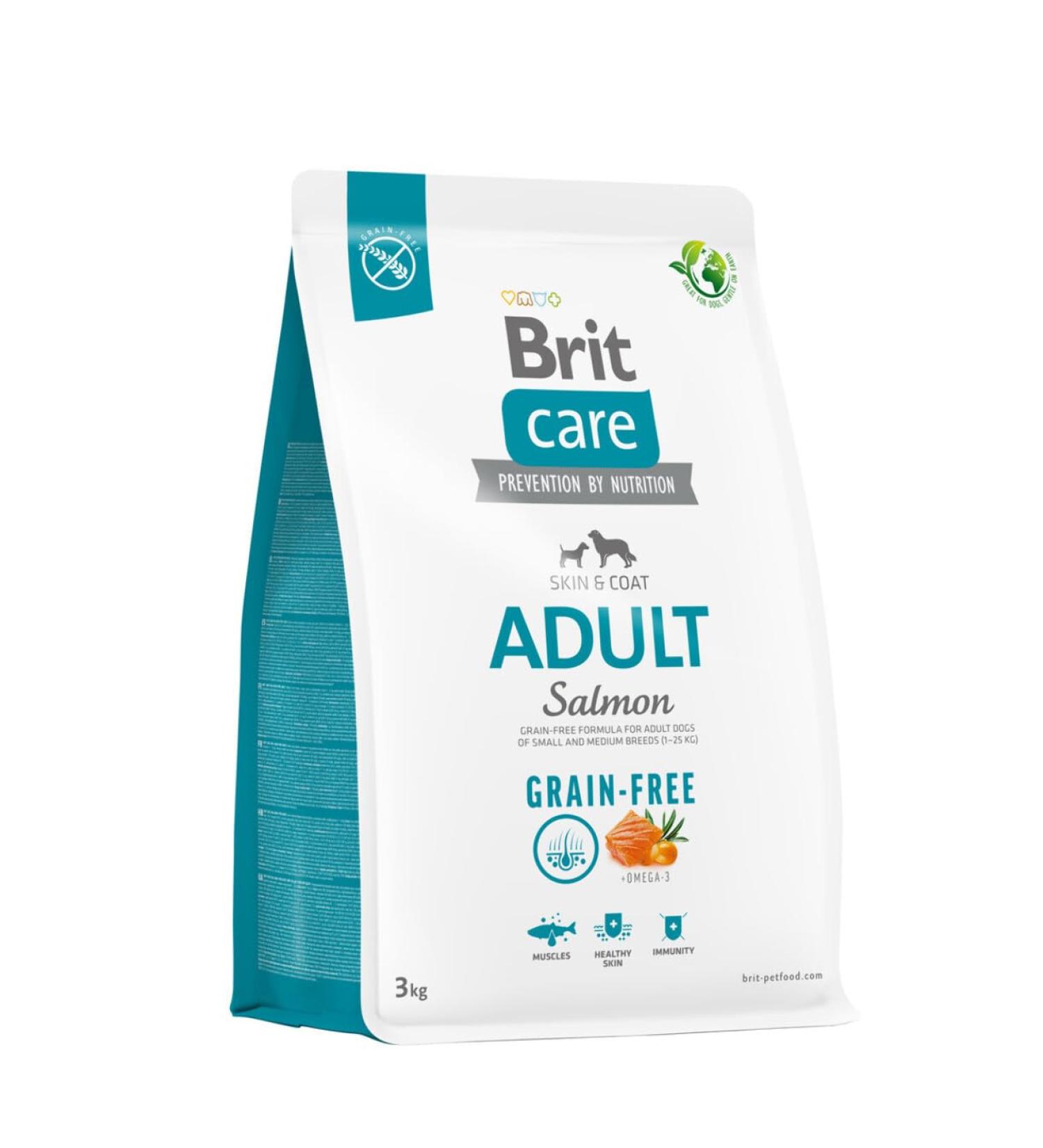 Dry Food for Adult Dogs - BRIT Care Grain-Free Adult Salmon - 3 kg - Buy Online on GoSupps.com