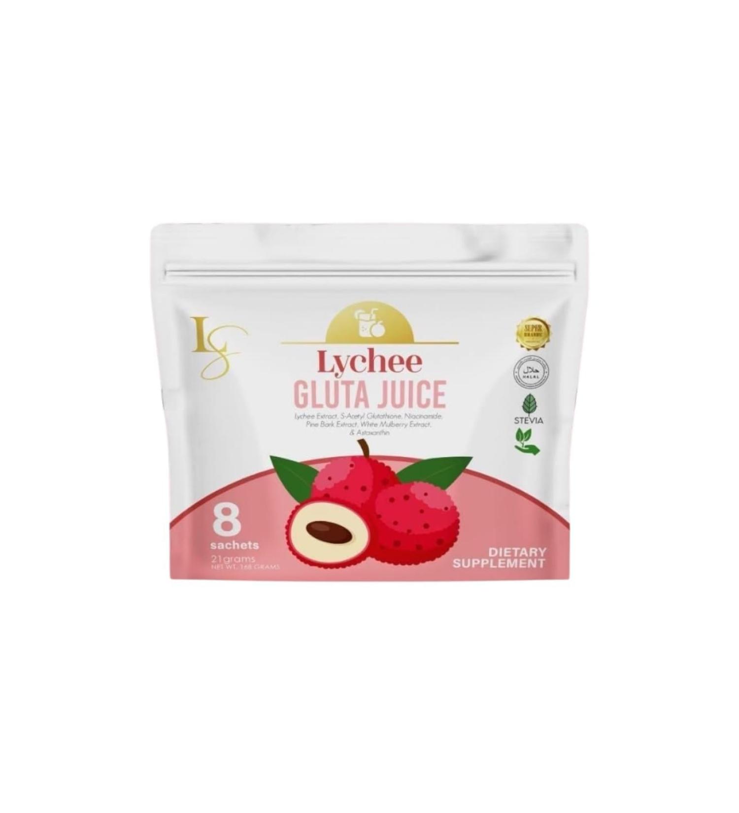 Luxe Beauty Lychee Gluta Juice 21g x 8 Sachets - Buy Online on GoSupps.com