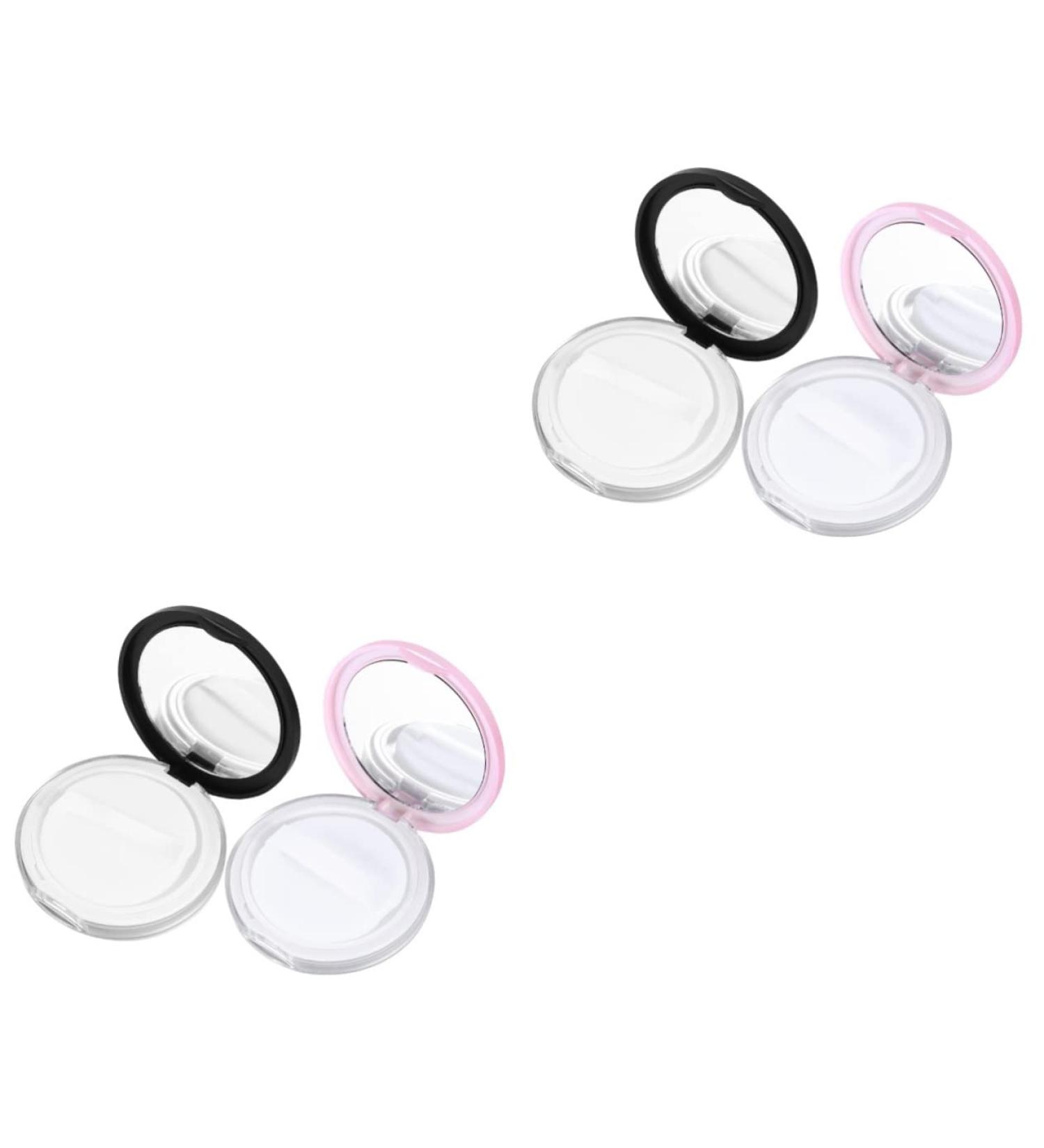 FRCOLOR 4 Sets Powder Puff Storage Box | Blusher & Foundation Case | DIY Makeup Powder Organizer | Portable Empty Powder Cases in Pink & Black - 7.5x7.5x1cm - Buy Online on GoSupps.com