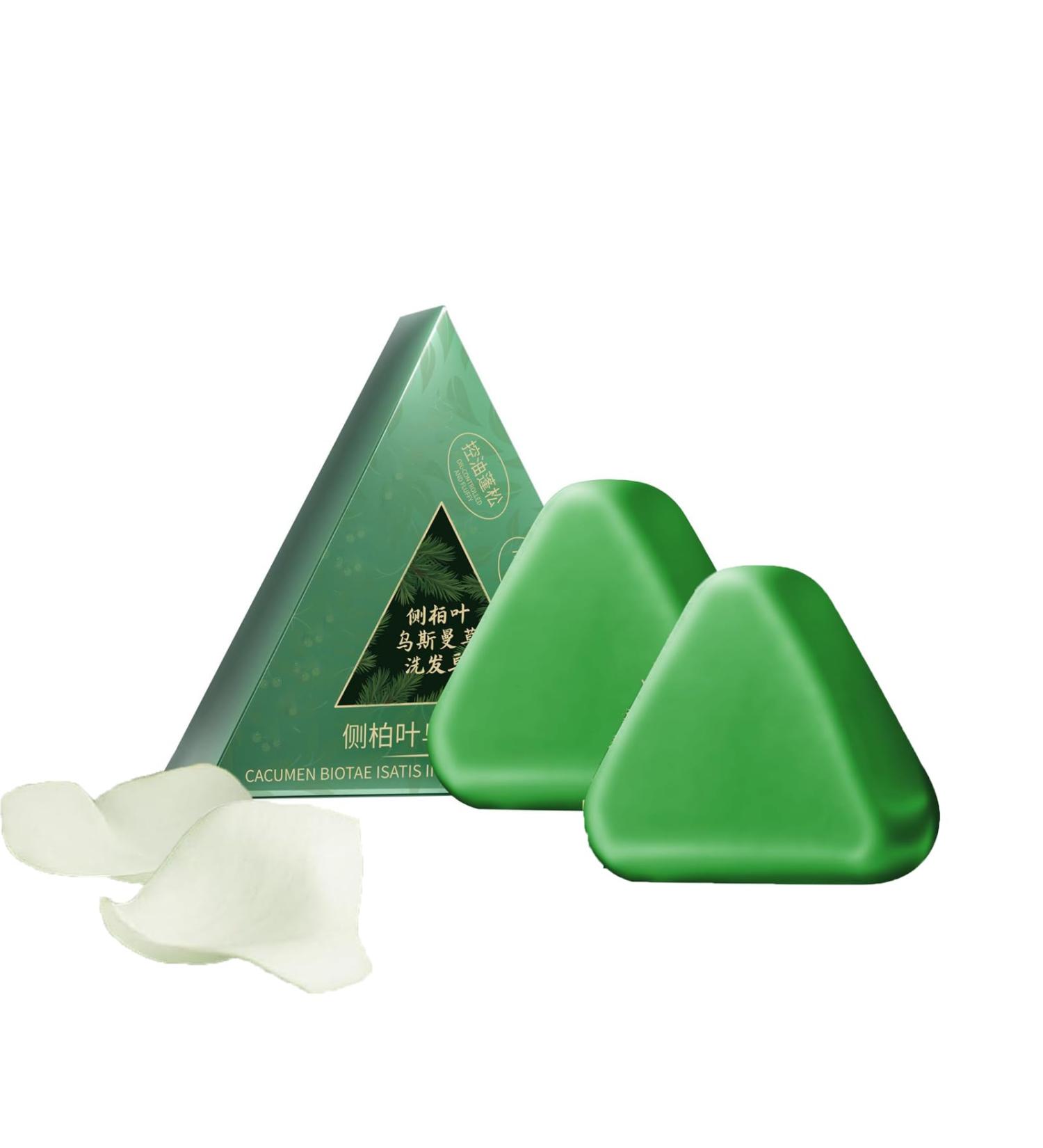  G n rique Nature Seven Green Soap Shampoo Nature Triangle Shampoo Bar Natural Plant-Based Solid Shampoos Bar Gentle Cleansing Nourishing Care For Looking Hair Strengthens Hair (2PC) - Buy Online on GoSupps.com