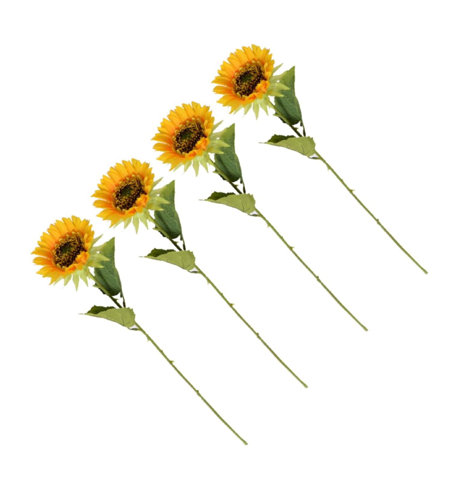 Zerodeko 4pcs Simulated Sunflower Wedding Decorations for Ceremony House Decorations for Home Sunflower Party Supplies Artificial Flower Bouquet Wedding D cor Silk Flower Props Household - Buy Online on GoSupps.com