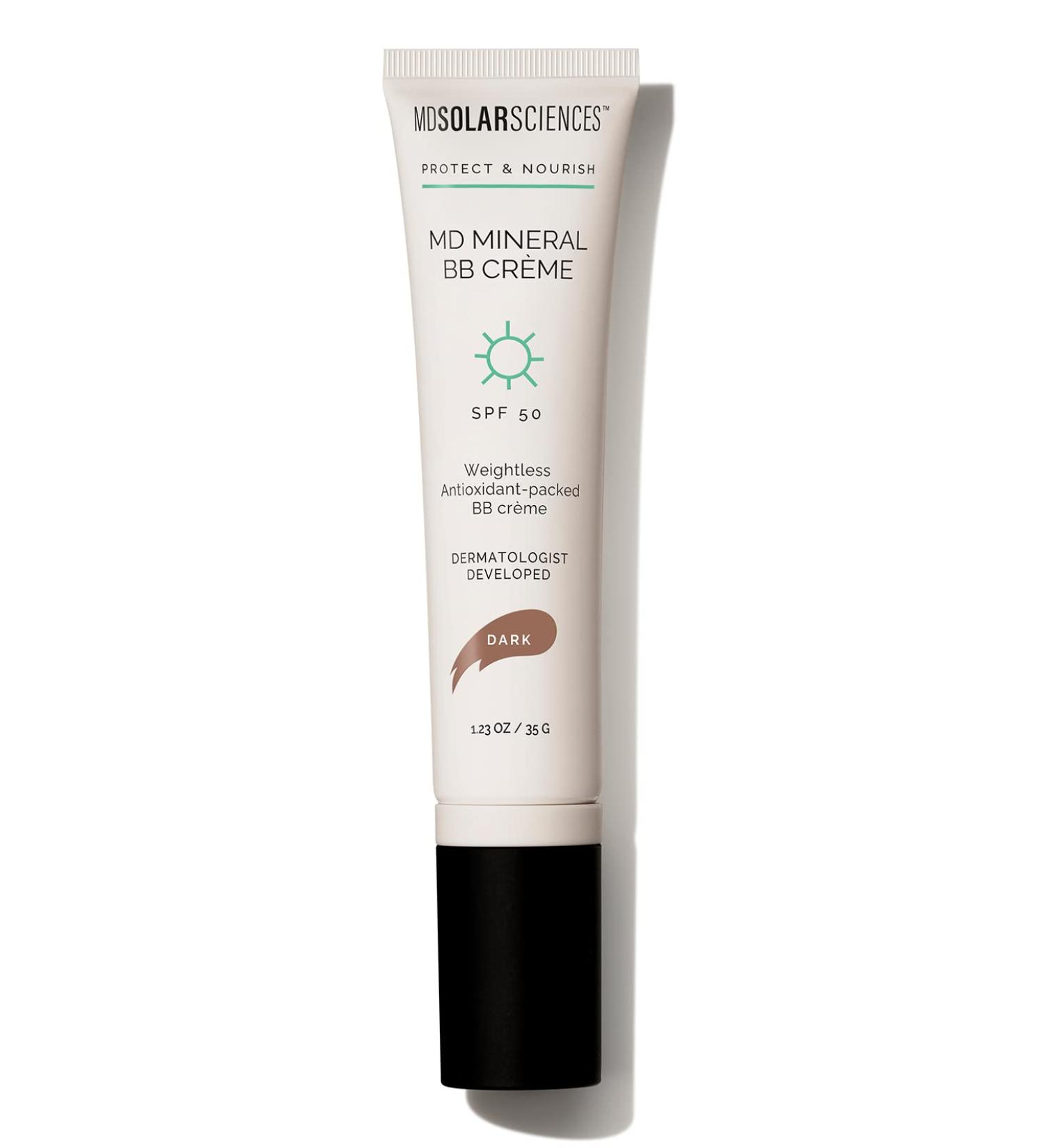 MDSolarscapes MD Mineral BB Creme SPF 50 - Tinted UV Resistant Sunscreen - Vitamin Infused Vegan & Oil-Free - Dark 1.32 OZ - Sun Defense & Skin Boosting Formula - Buy Online on GoSupps.com