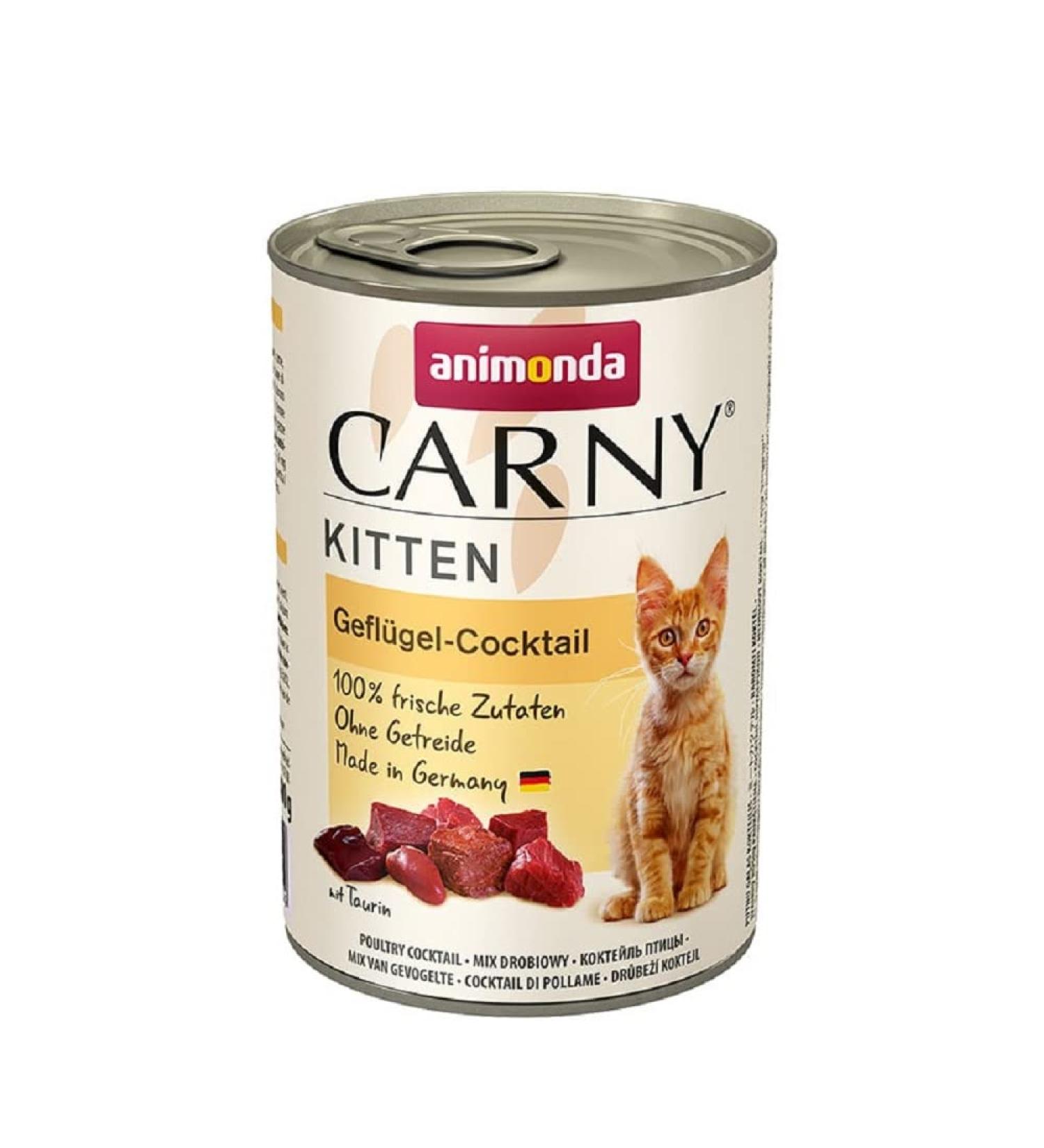 Animonda carny kitten wet food for cats cat food doses wet for kittens poultry cocktail 12 x 400 g poultry cocktail 400 g (12 pack)