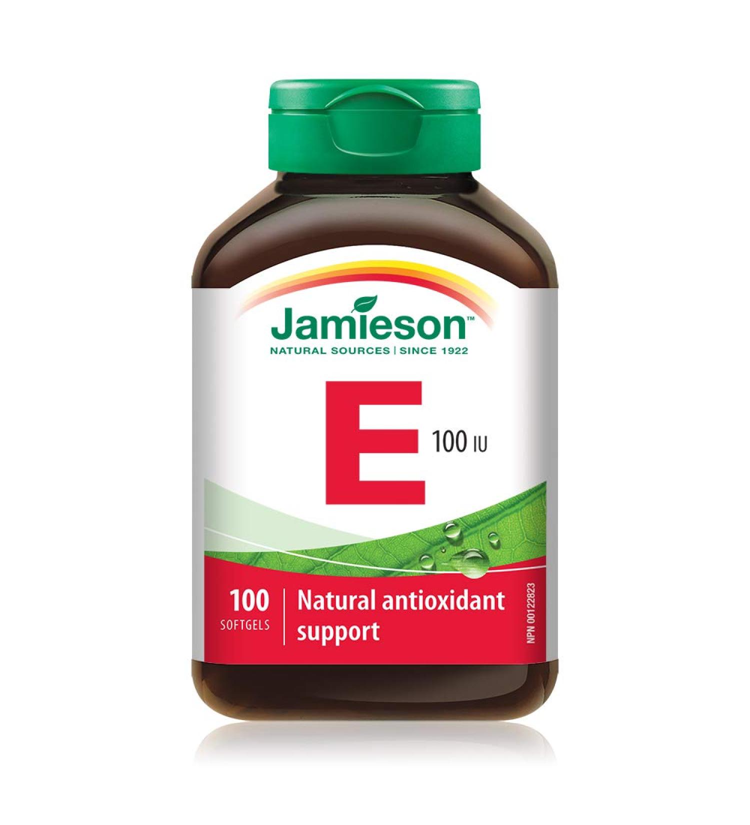 Jamieson Vitamin E 100 IU 100 Softgels - Buy Online on GoSupps.com