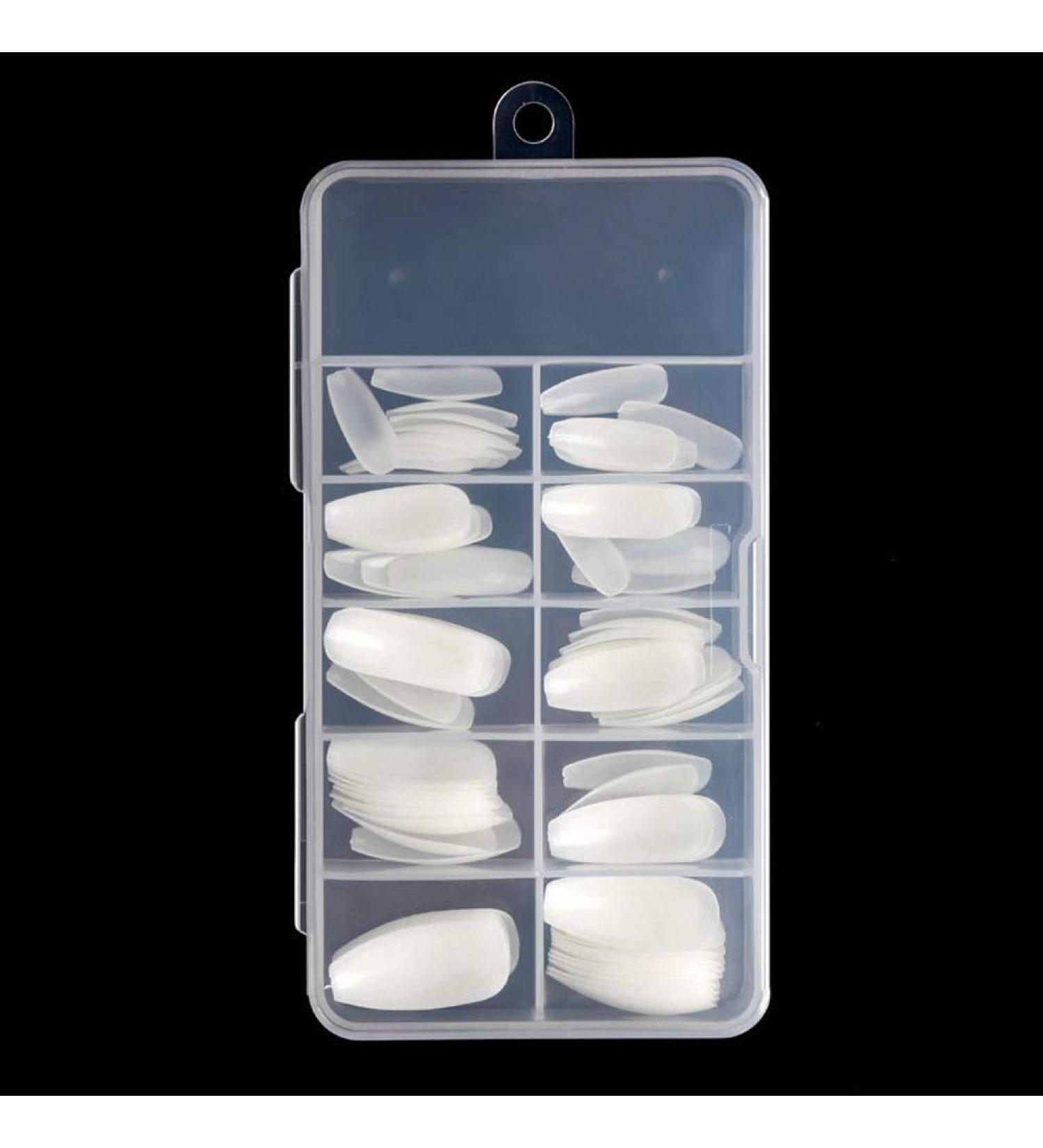 VOANZO 100pcs Artificial Nails with Box Fake Nails Acrylic Manicure Gel for Nail Salon