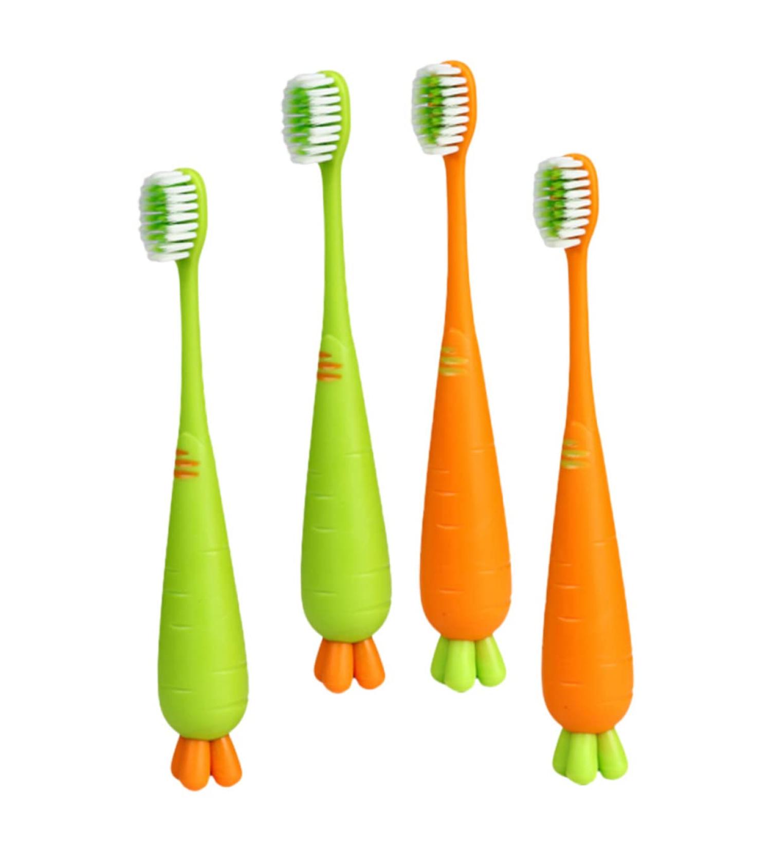 Buy Nolitoy 4-Piece Carrot Manual Toothbrush Set for Kids - Perfect Children's Toothbrush for Everyday Use at Home - Buy Online on GoSupps.com