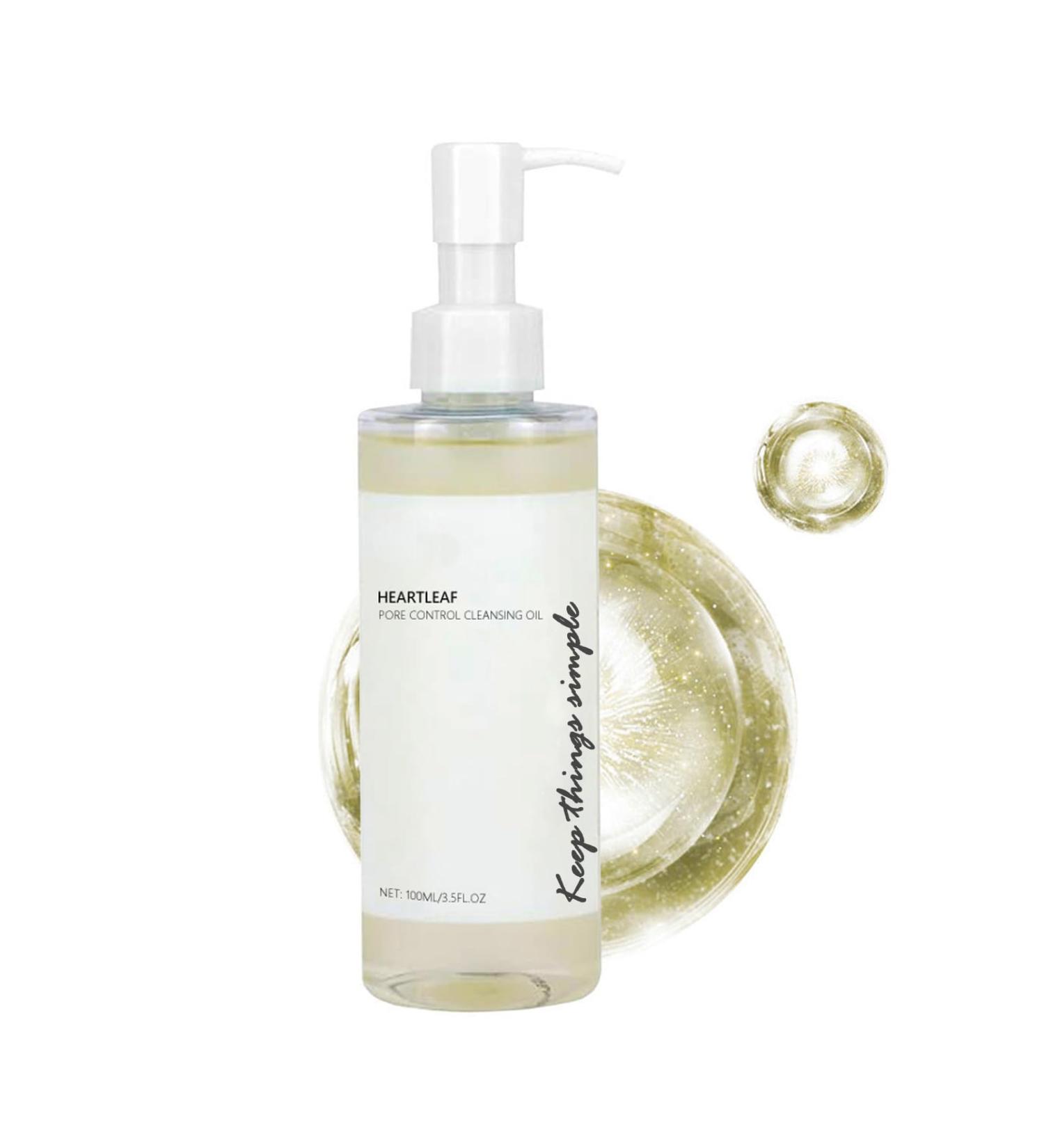 Heartleaf Pore Control Cleansing Oil Oil Cleanser Korean Daily Makeup Blackheads Removal Lightweight Korean Skincare Cleanser Facial Cleanser Oil for All Skin Types (100ml) - Buy Online on GoSupps.com