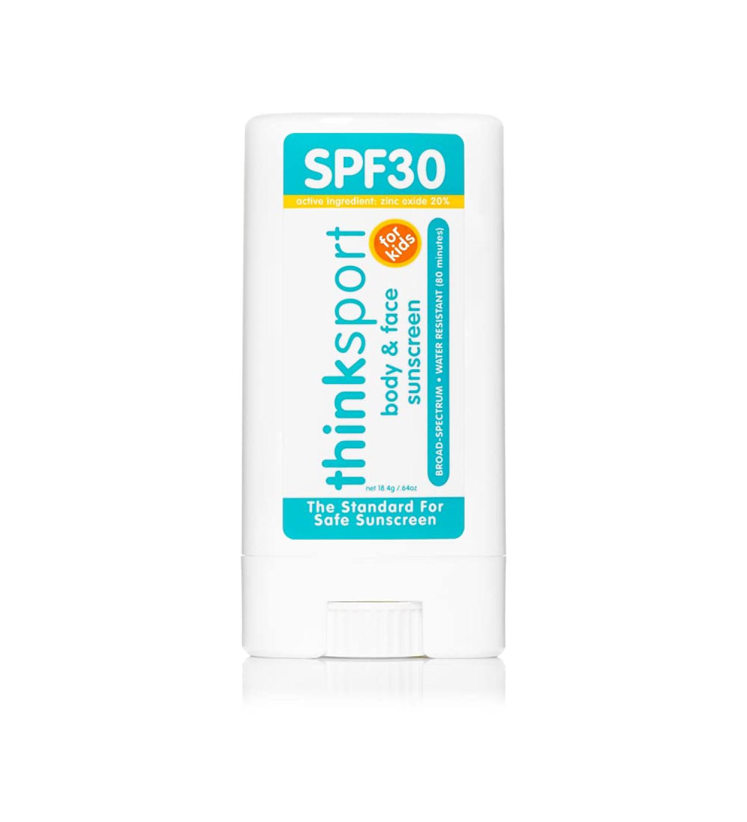 Thinksport Kids Sunscreen Stick SPF 30 - Face & Body Protection (0.64 oz) - Buy Online on GoSupps.com
