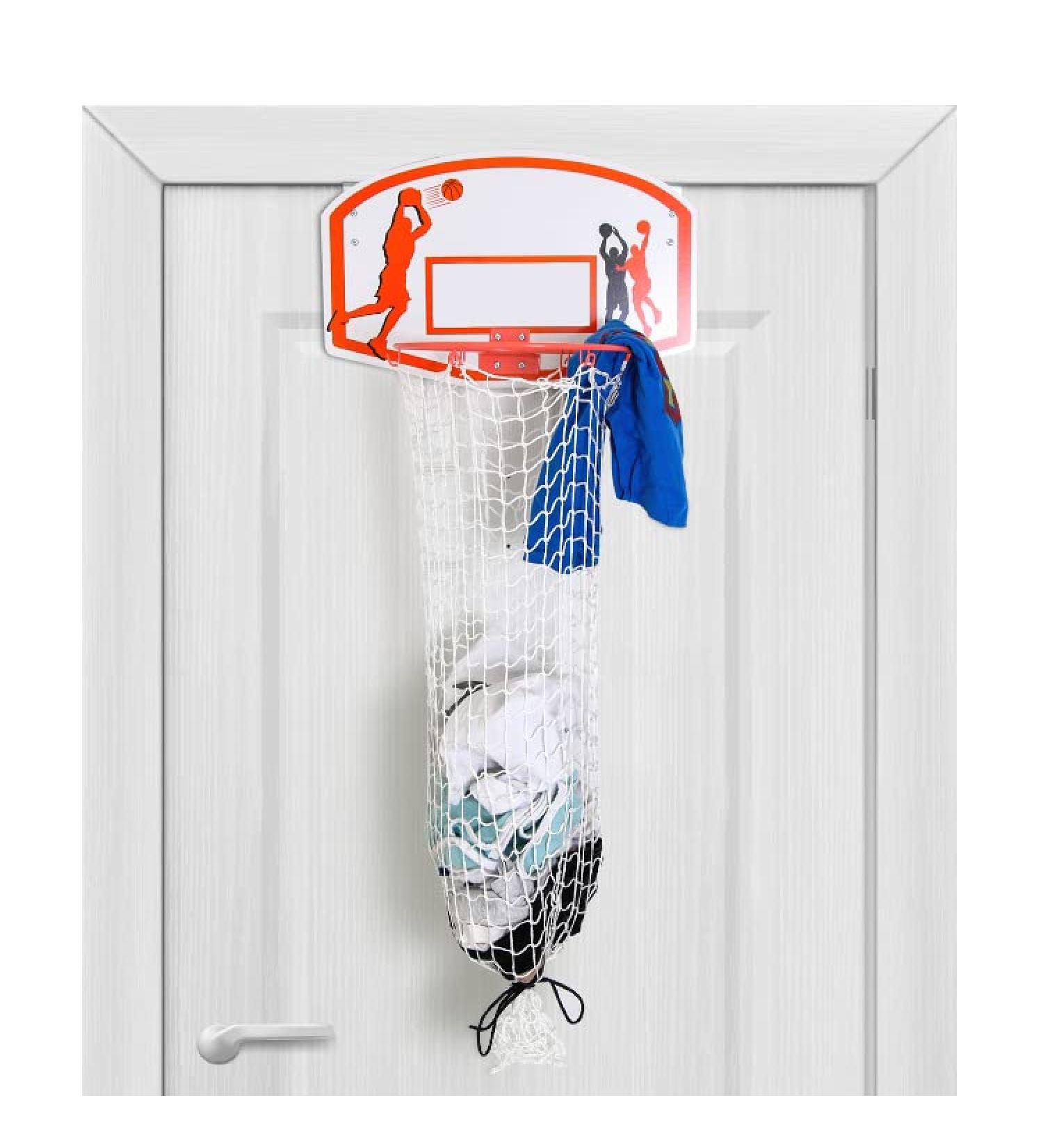 Bundaloo Basketball Laundry Hamper - 2-in-1 Hanging Hoop & Laundry Hamper for Boys & Girls Room Decor - Buy Online on GoSupps.com