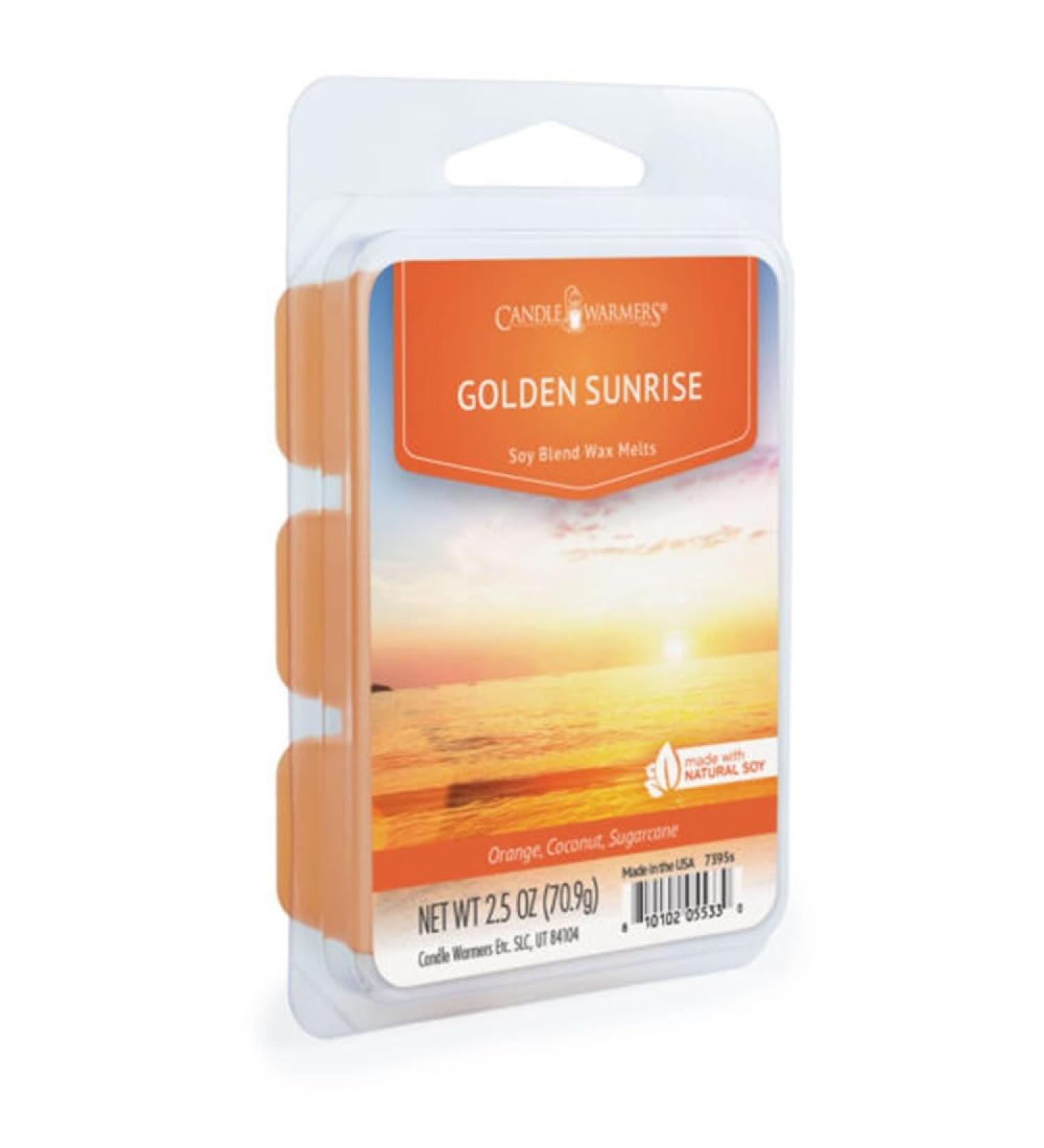 Candle Warmers Soy Wax Melts Golden Sunrise Set of 4 | Amber Scent for Relaxation | International Shipping Available - Buy Online on GoSupps.com