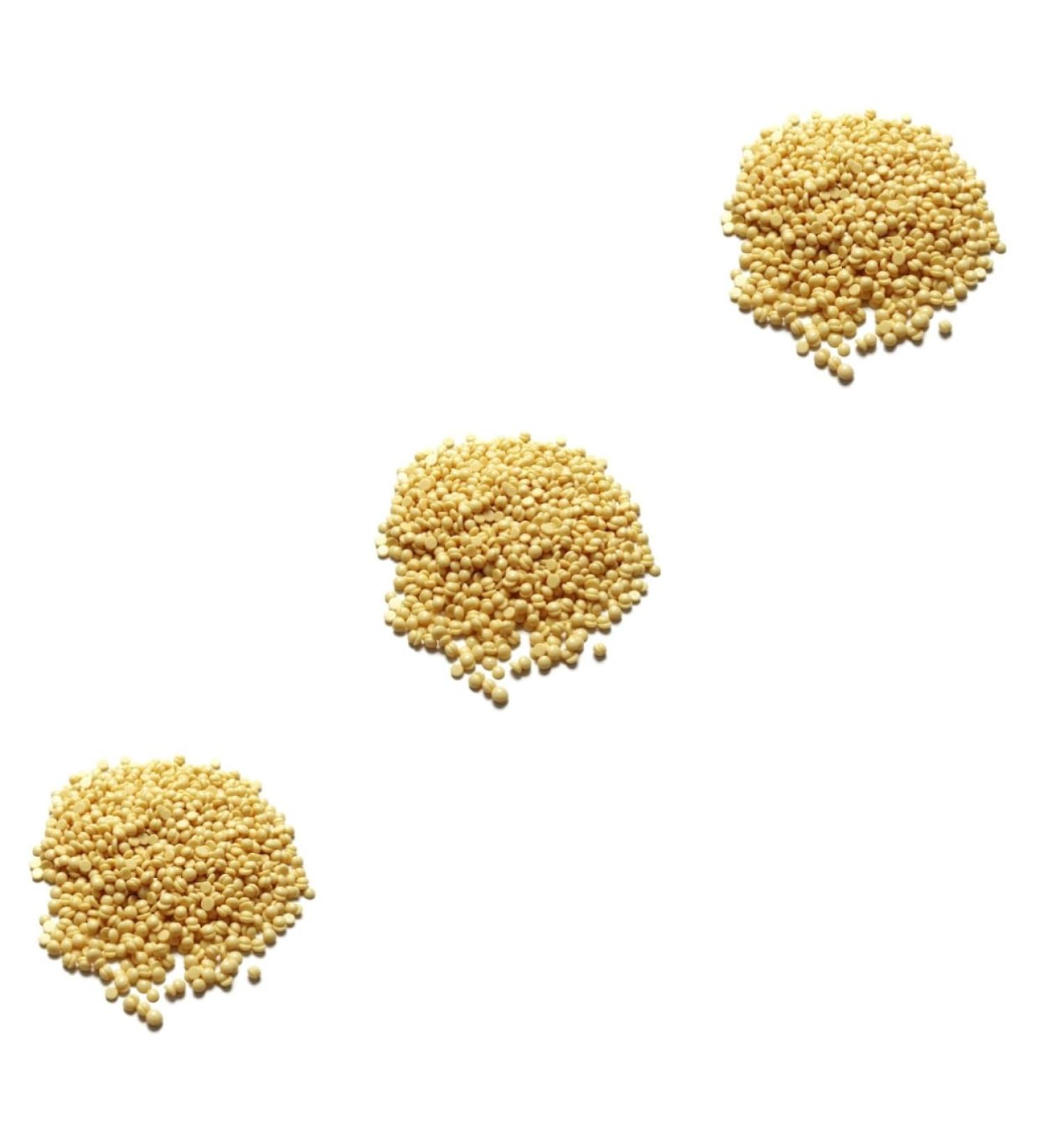 Minkissy 3Pcs Coarse Wax Pearls for Body Hair Removal | Easy Painless Hard Wax Beans - Light Yellow Beeswax - Buy Online on GoSupps.com