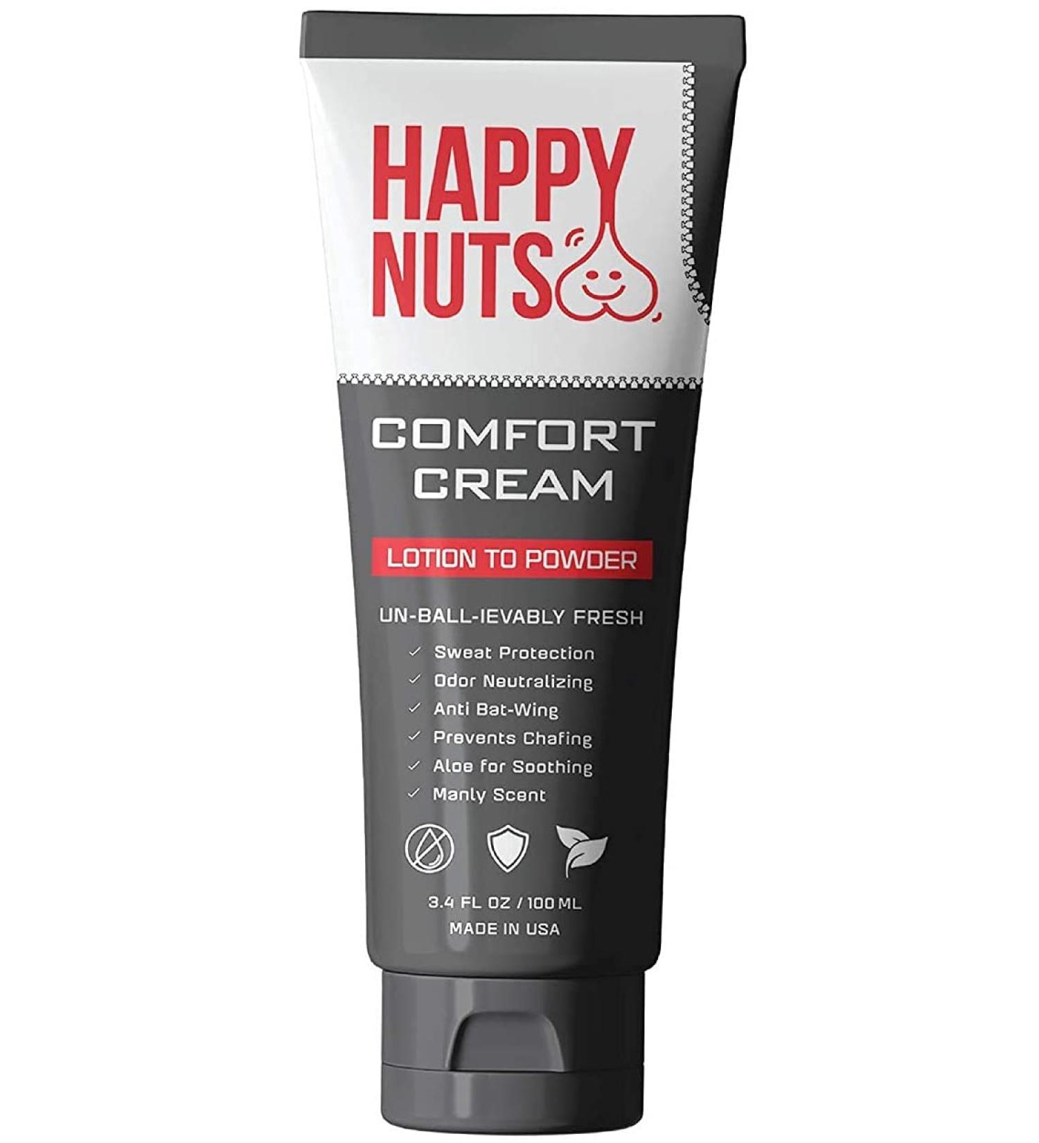 Happy Nuts Men's Comfort Cream Ball Deodorant | Anti-Chafing Sweat Defense & Odor Control - Buy Online on GoSupps.com