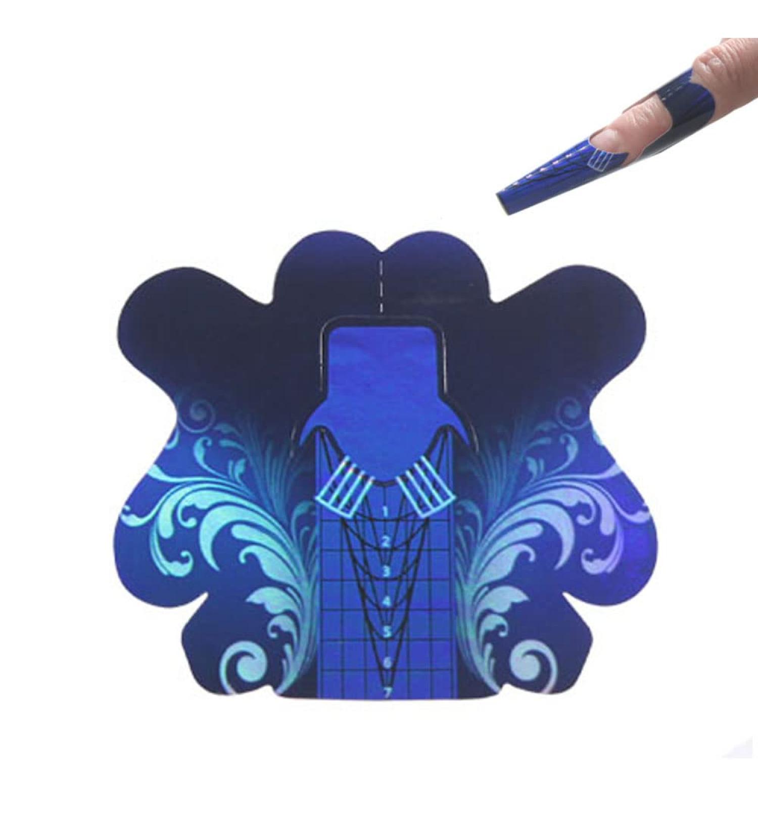 100PCS Blue Stiletto Nail Tips - Nail Forms for Gel Polish & Acrylic Extensions - DIY Nail Art Decoration - FingerAngel - Buy Online on GoSupps.com